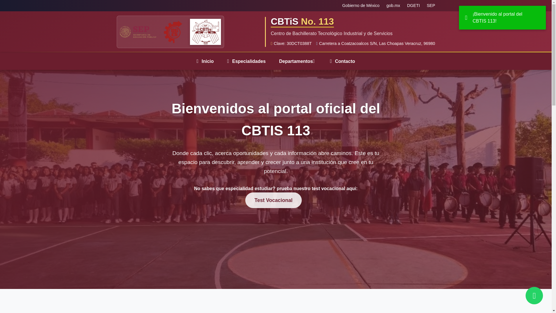website screenshot of https://cbtis113.pages.dev/