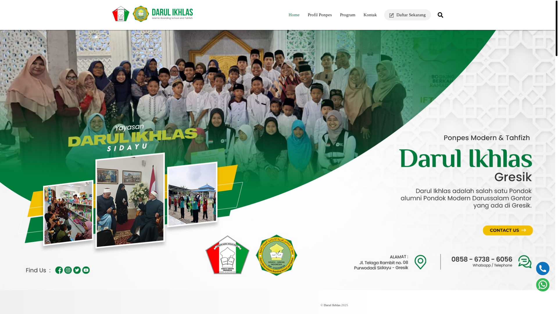 website screenshot of https://ponpesmoderntahfizhdarulikhlas.web.id/