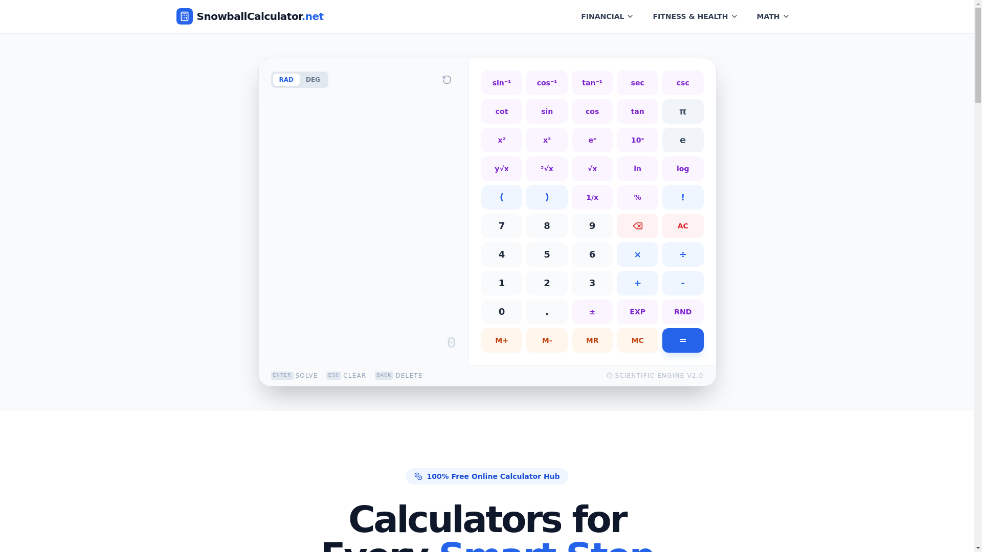 website screenshot of https://snowballcalculator-net.pages.dev/