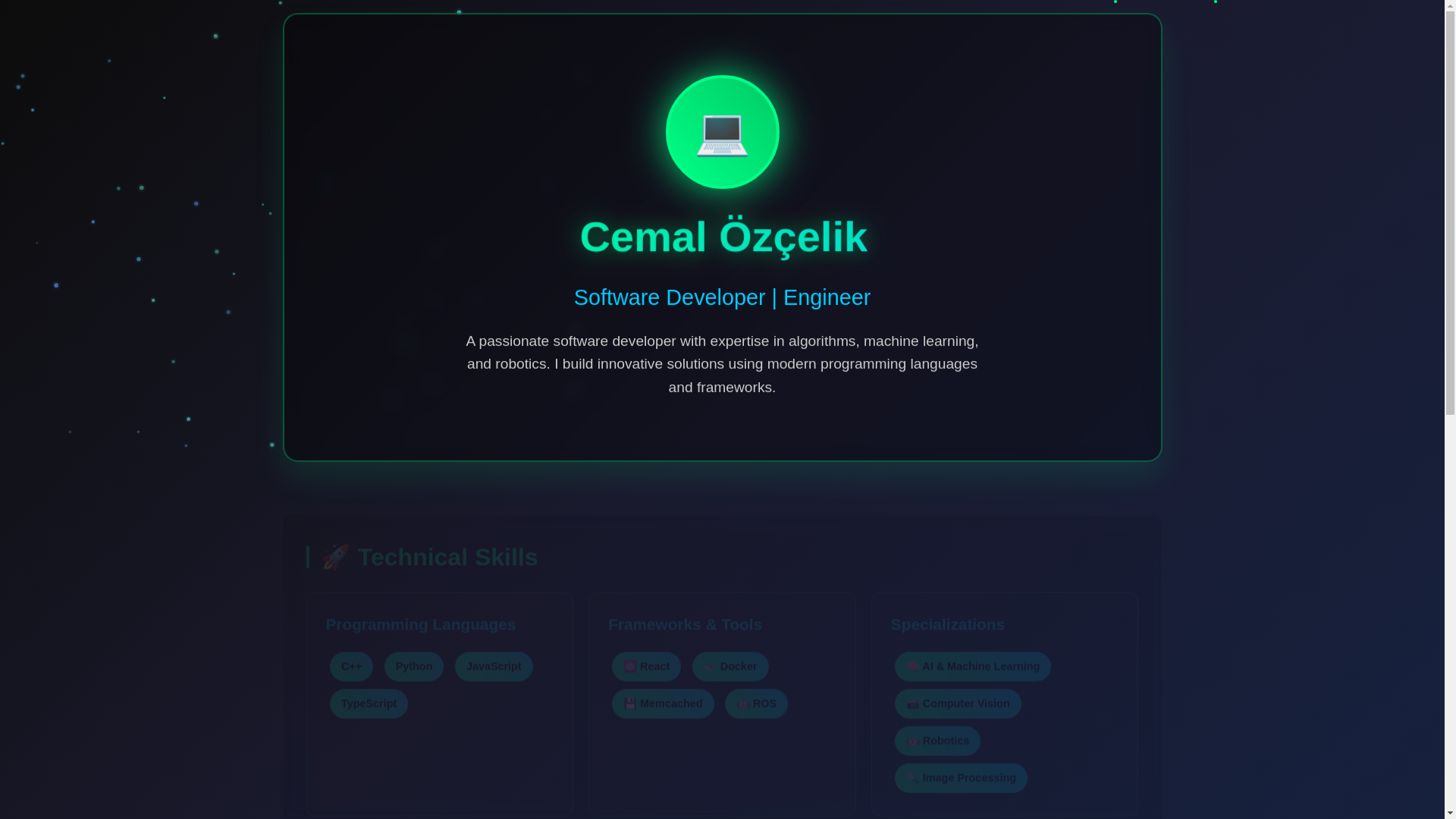 website screenshot of https://cemalozcelik.com/