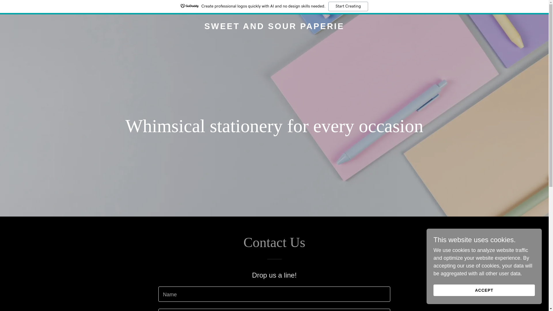 website screenshot of https://sweetandsourpaperie.com/