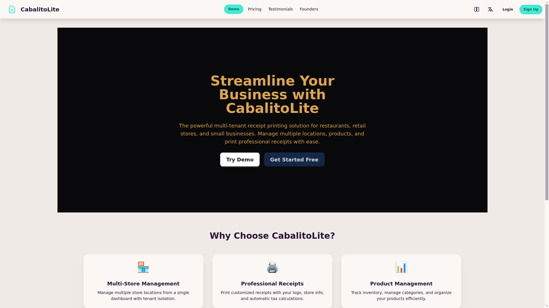 website screenshot of https://cabalito.shop/