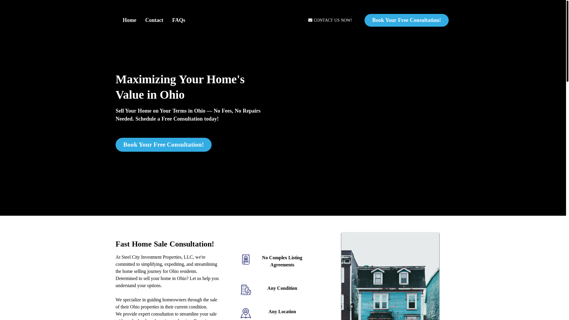 website screenshot of https://steelcityinvestmentpropertiesllc.org/