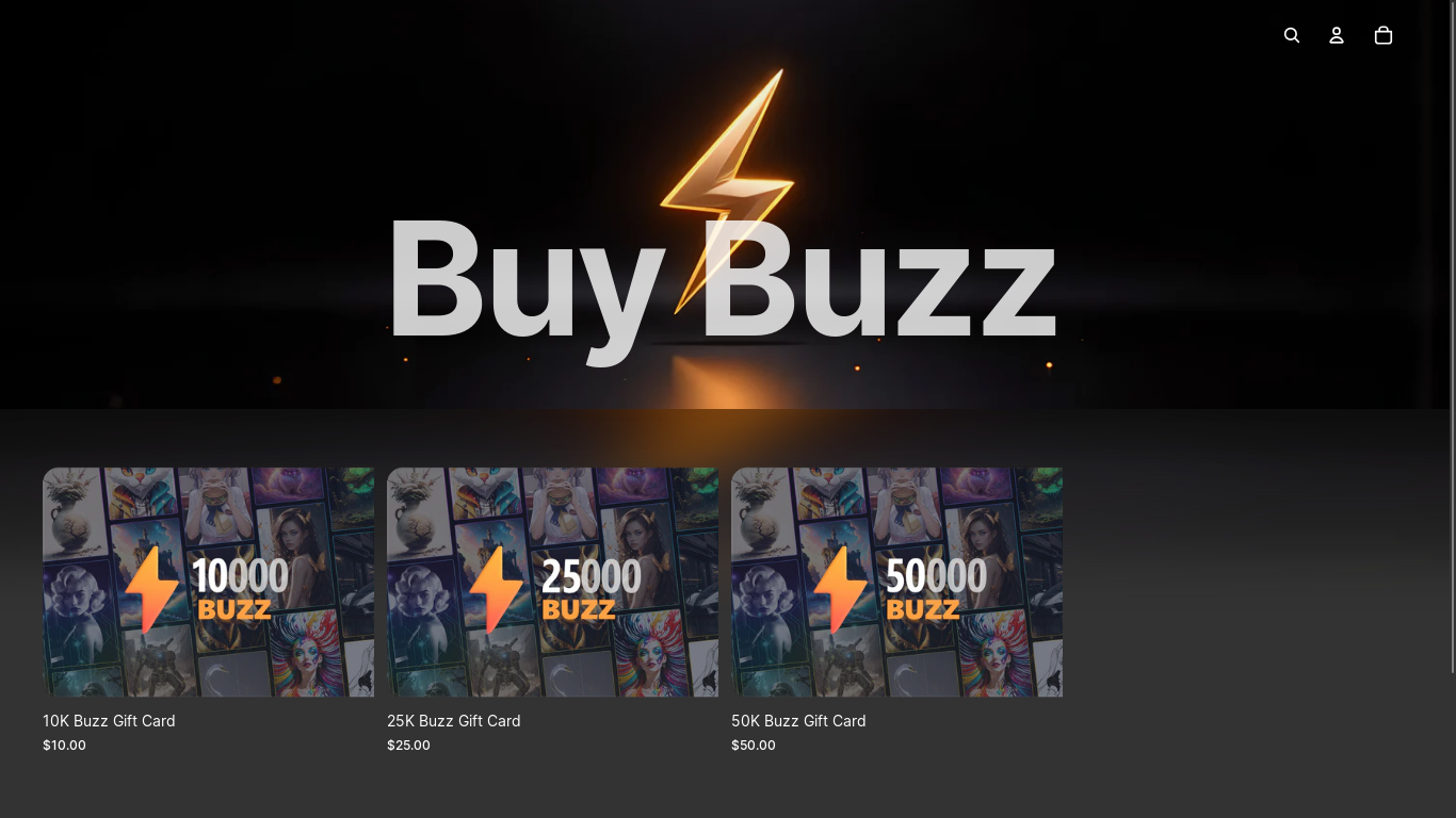 website screenshot of https://buybuzz.io/
