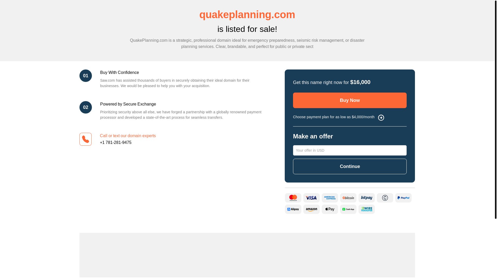 website screenshot of https://quakeplanning.com/