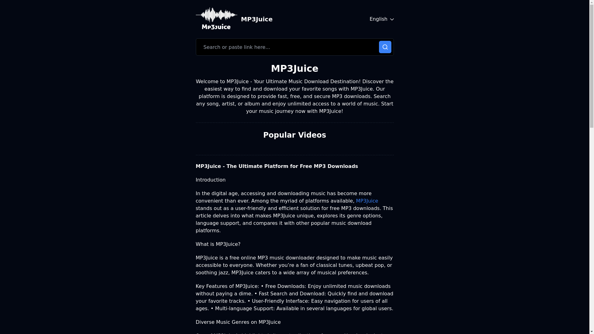 website screenshot of https://m.mp3juice.win/