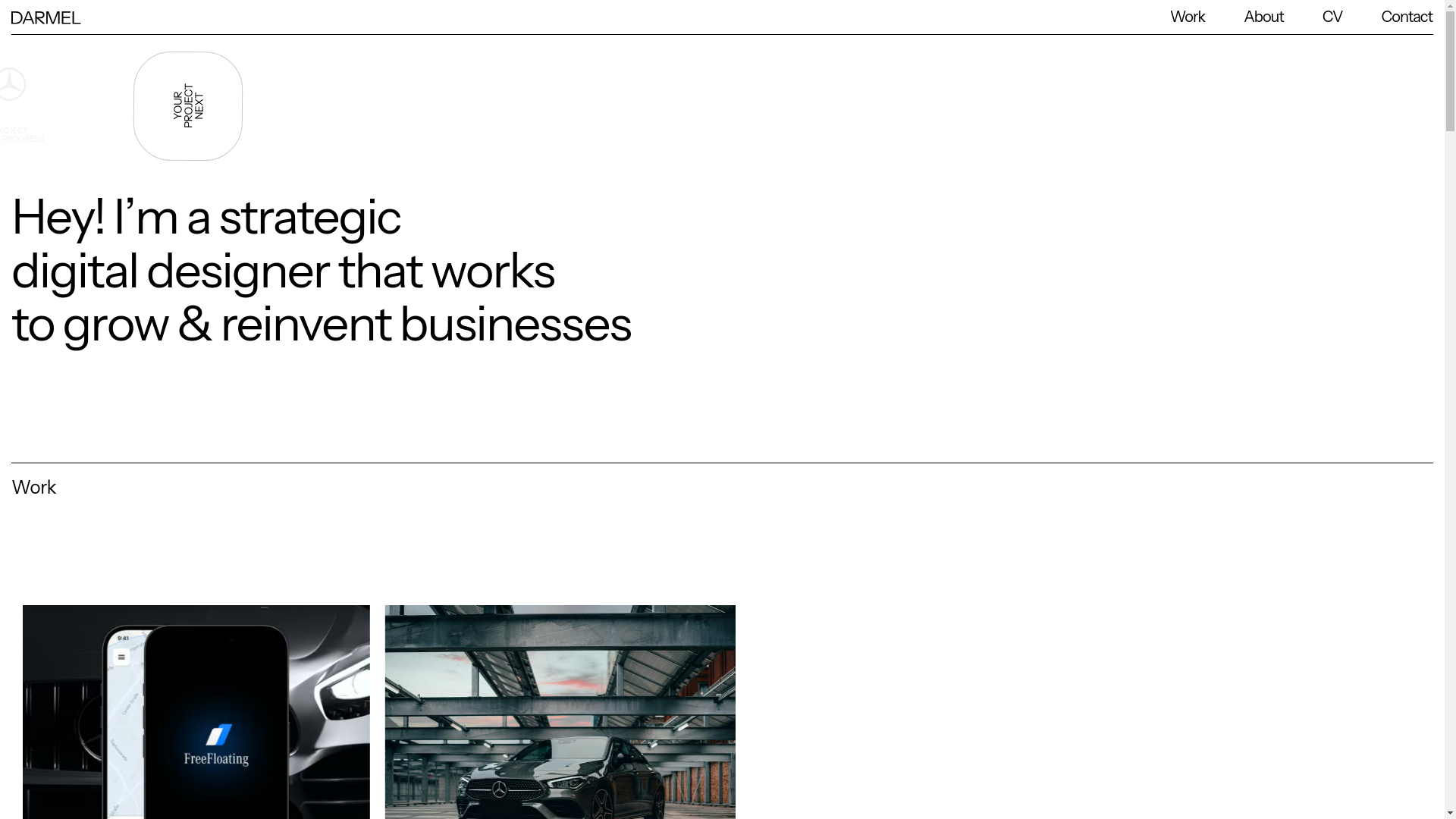 website screenshot of https://darmelcreative.com/