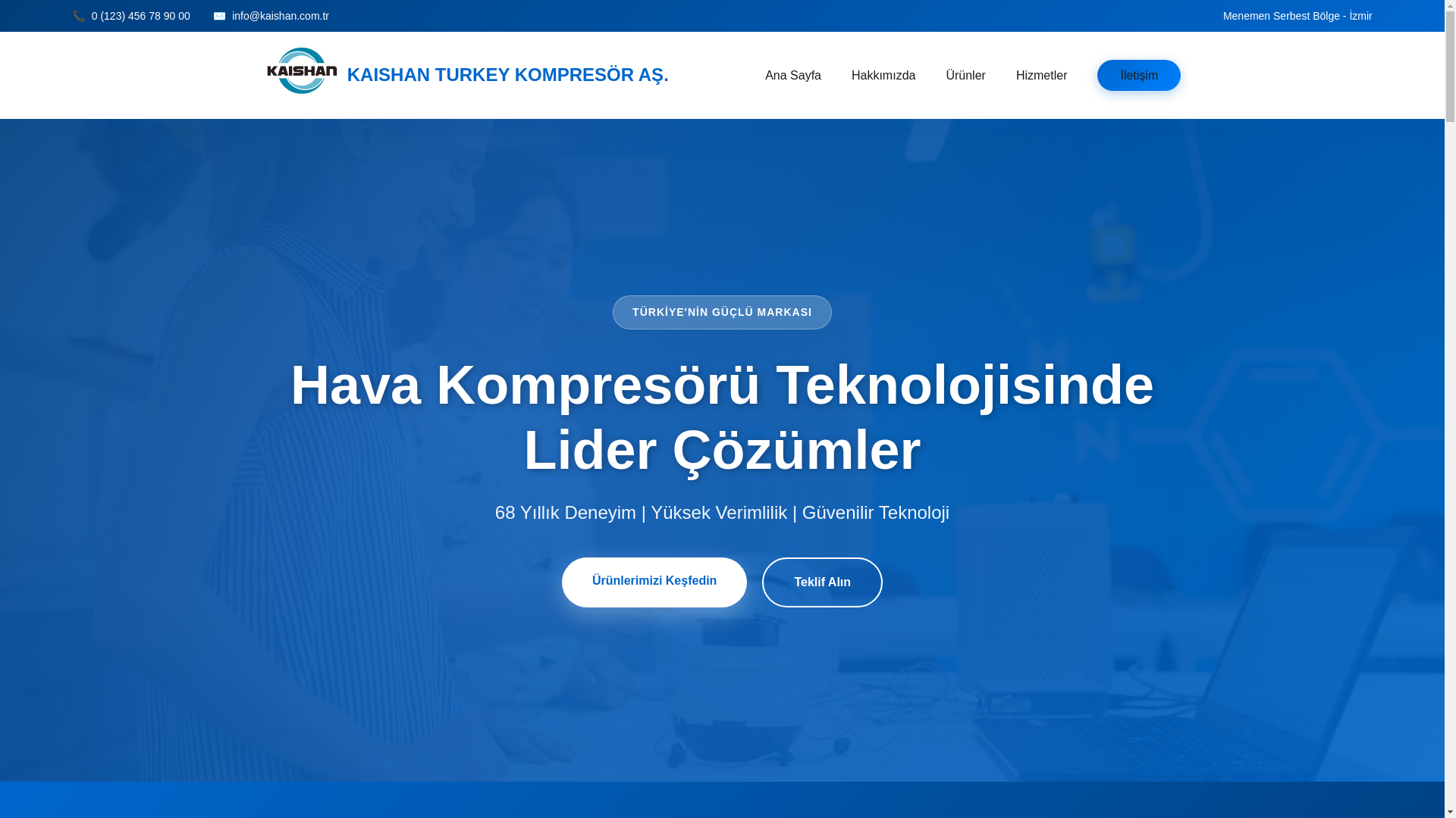website screenshot of https://kaishan.tr/