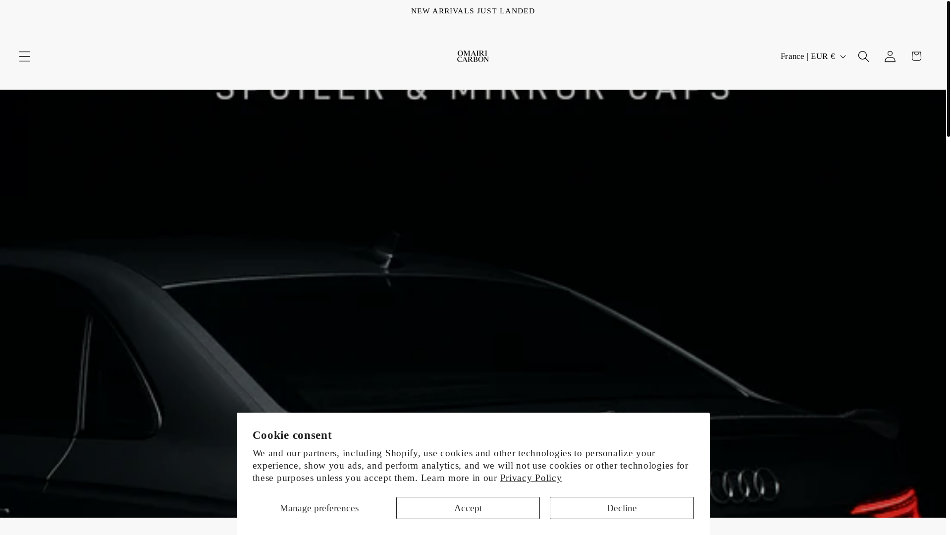website screenshot of https://omairicarbon.ca/