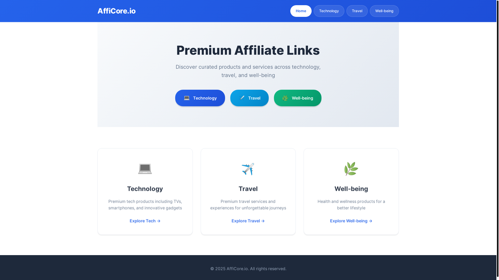 website screenshot of https://affiicore-io.pages.dev/