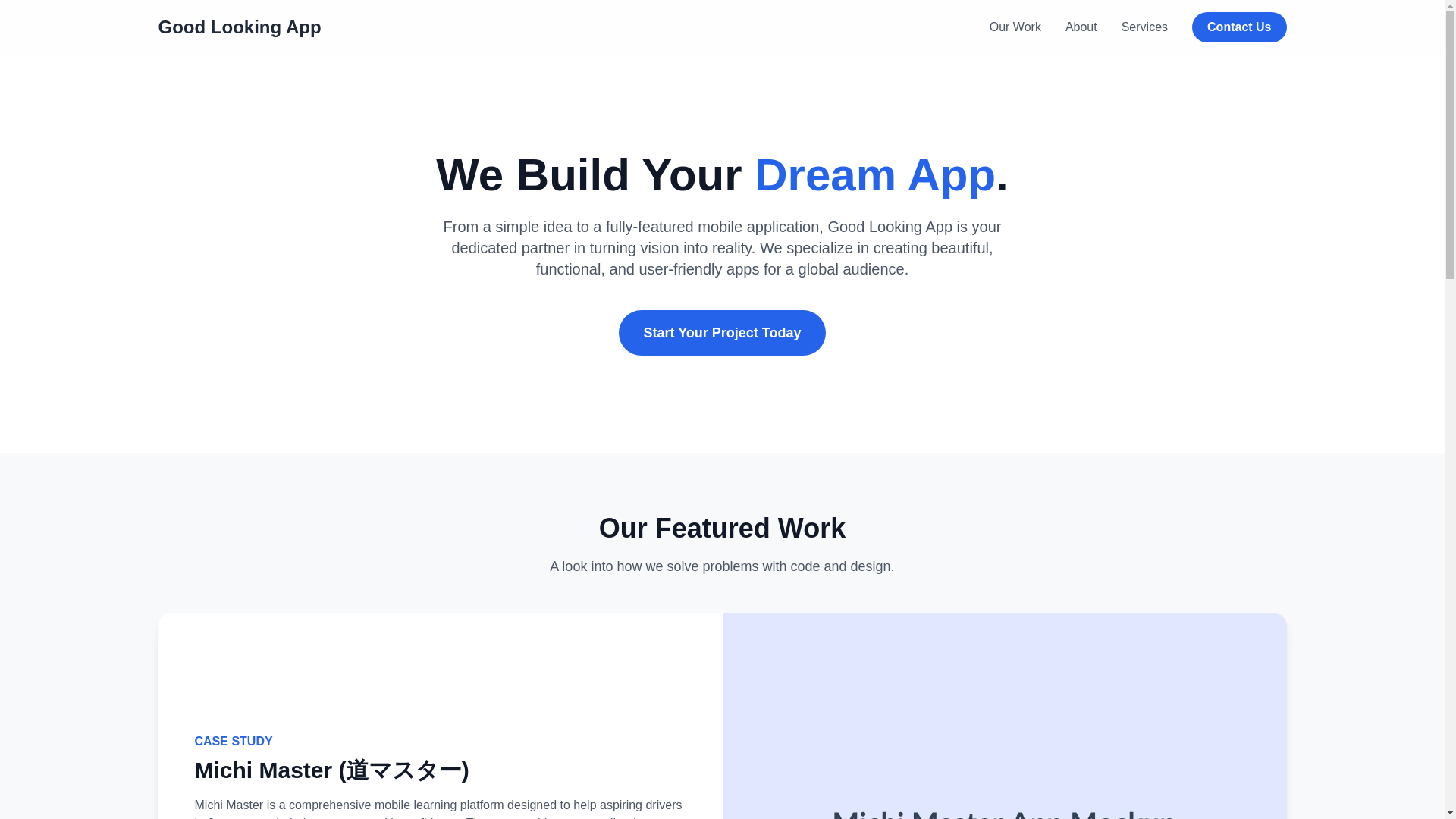 website screenshot of https://goodlooking.app/