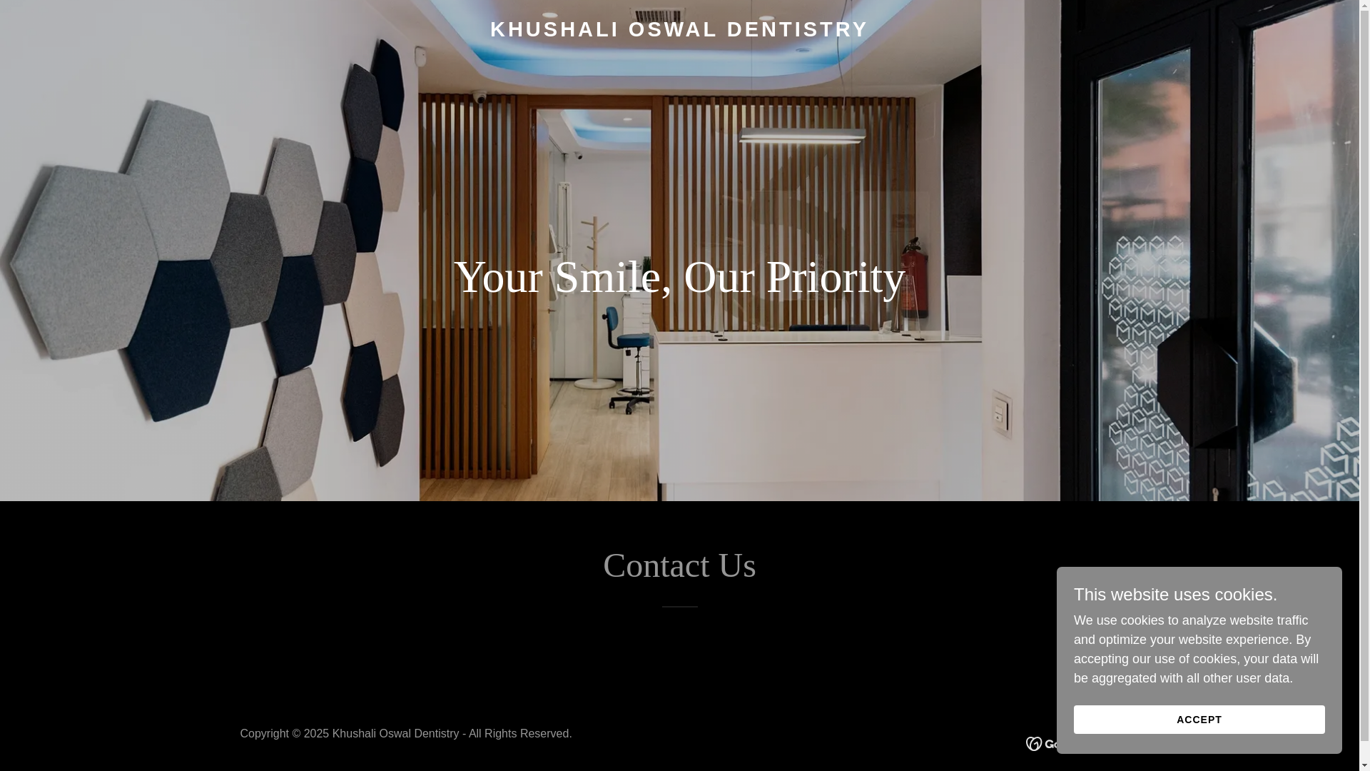 website screenshot of https://khushalioswaldentistry.com/
