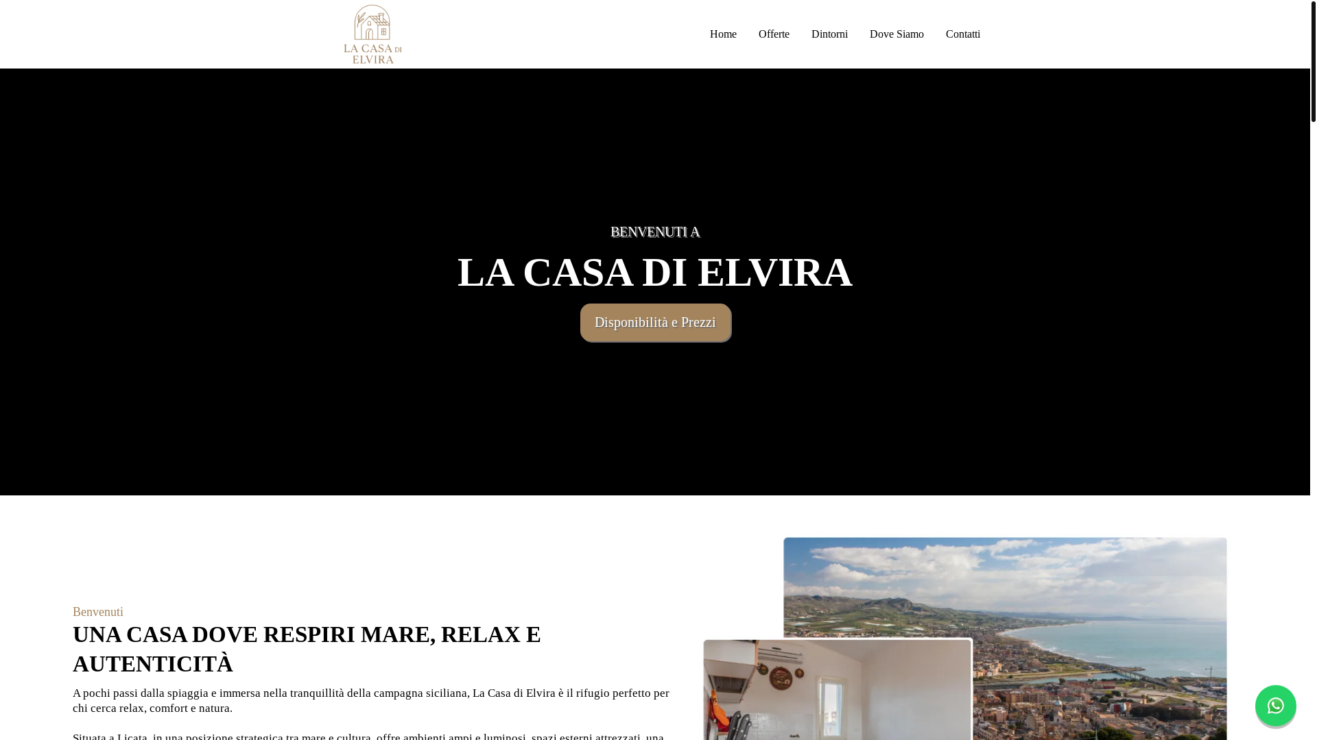 website screenshot of https://casadielvira.it/