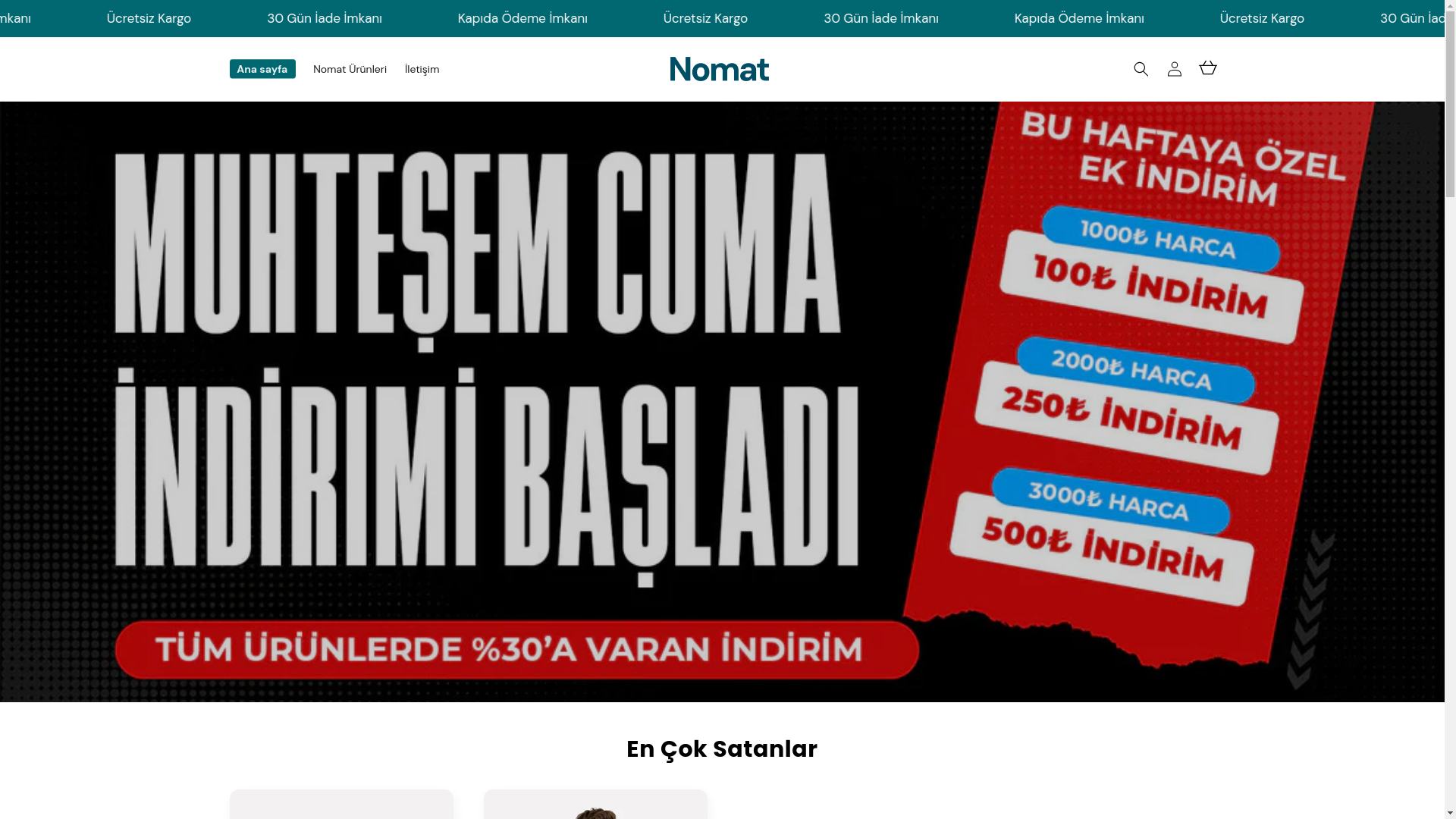 website screenshot of https://nomat.com.tr/