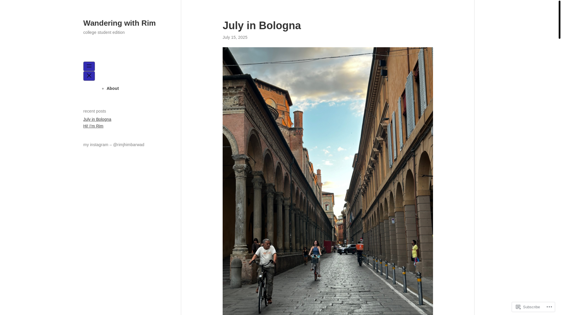 website screenshot of https://travelwithrim.blog/