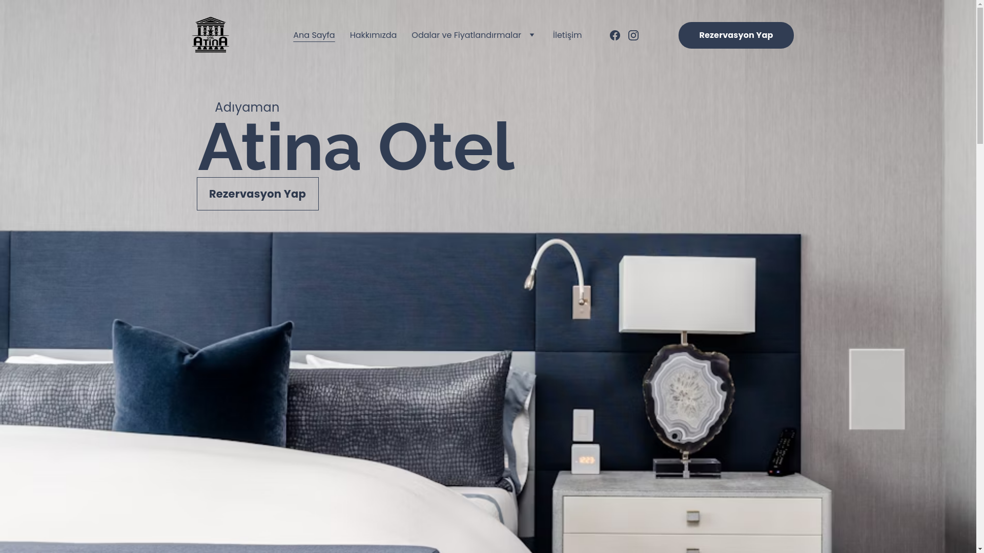 website screenshot of https://atinaotel.com/