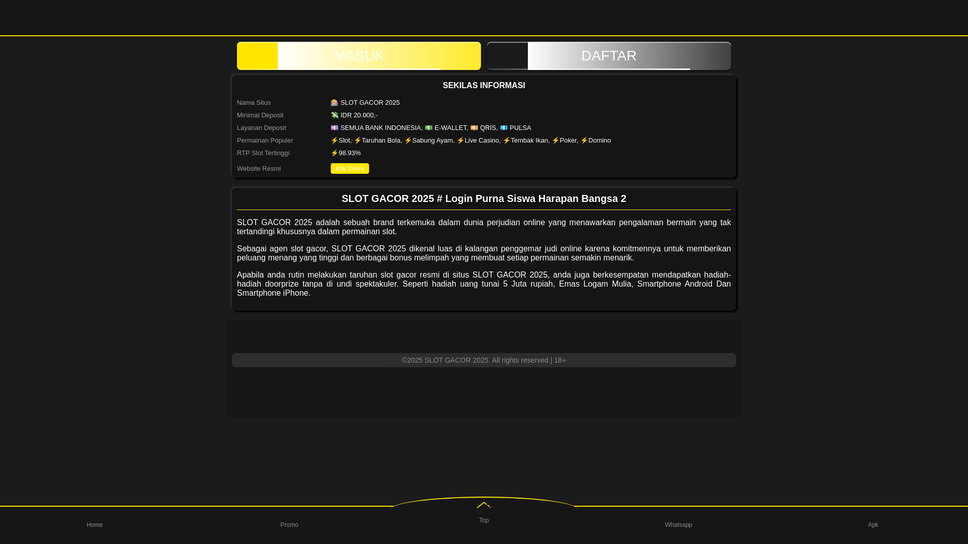 website screenshot of https://harapanbangsatamora-satu.pages.dev/