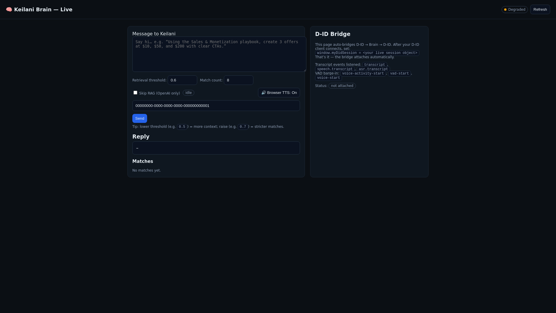 website screenshot of https://keilani.ai/