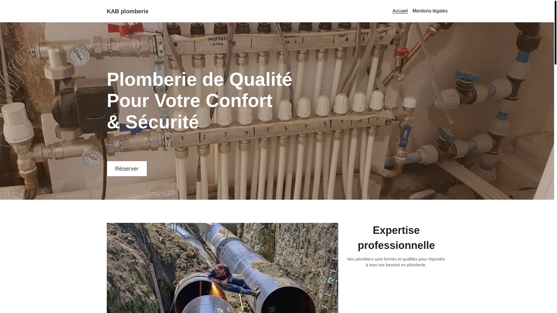 website screenshot of https://kabplomberie.com/