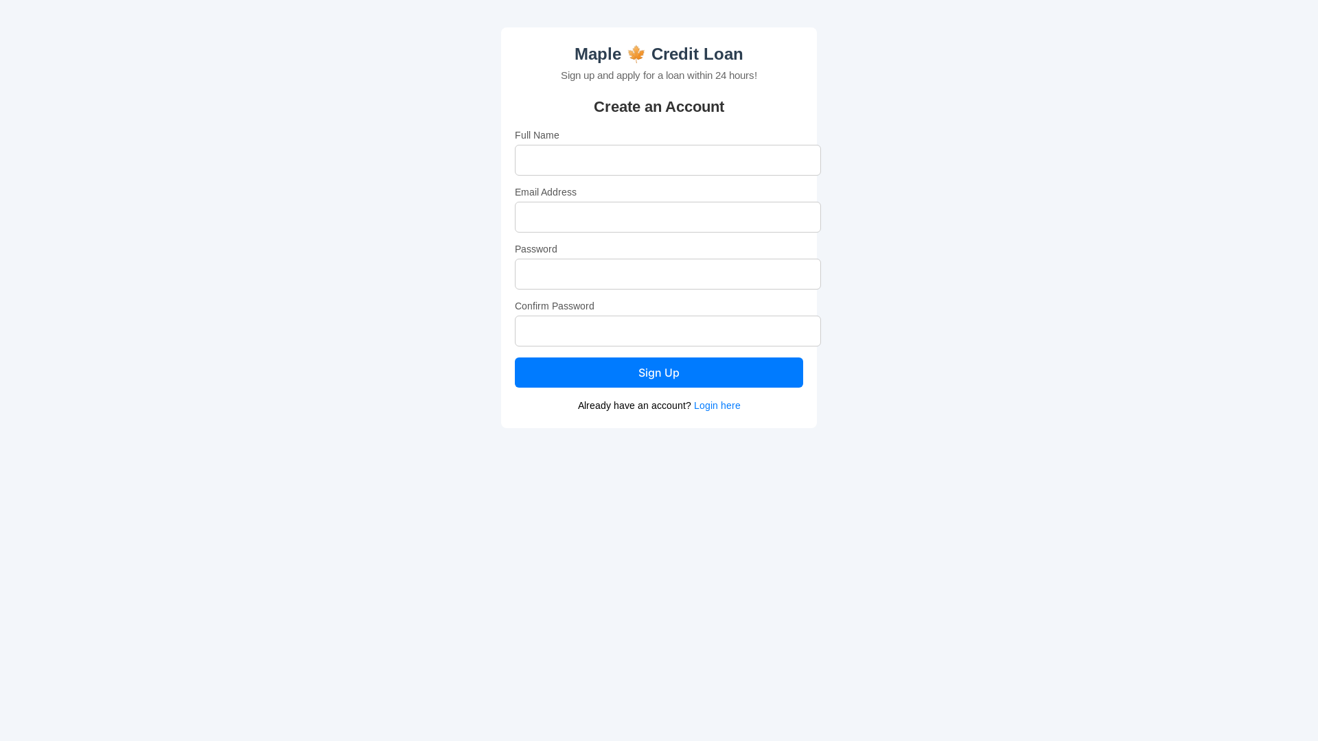 website screenshot of https://ghmaplecreditloans.site/