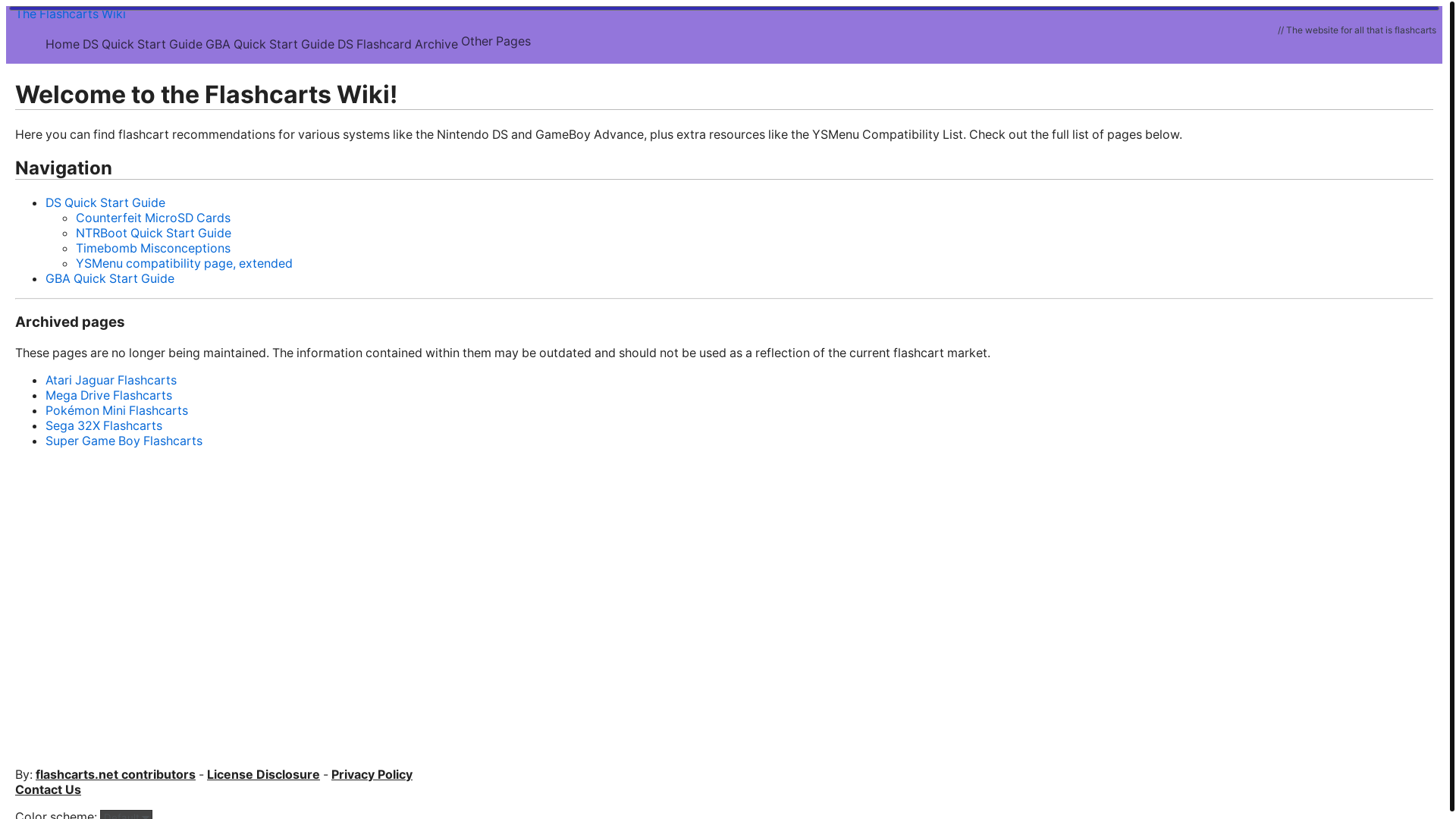 website screenshot of https://flashcarts-wiki.pages.dev/