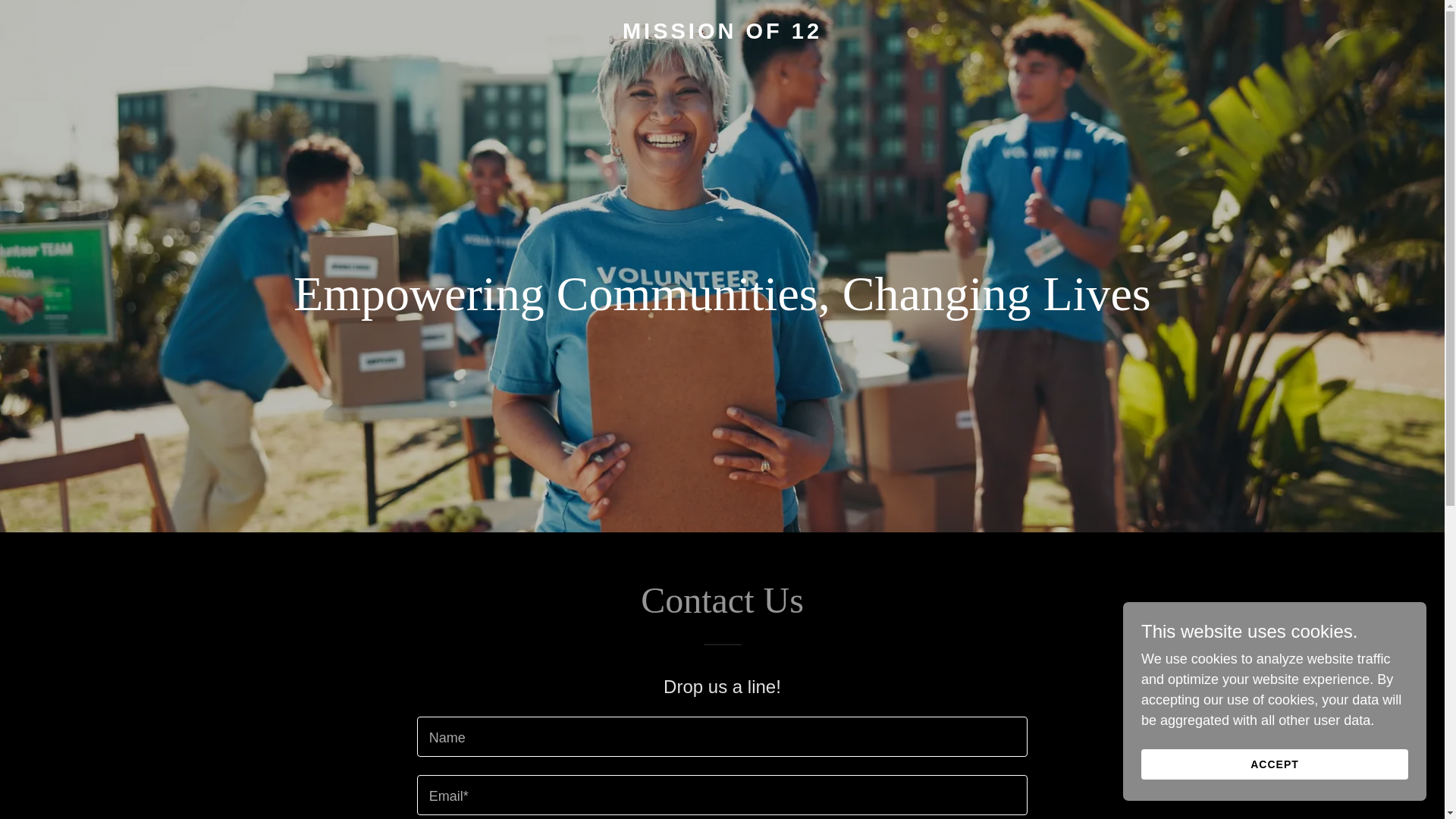 website screenshot of https://missionof12.com/
