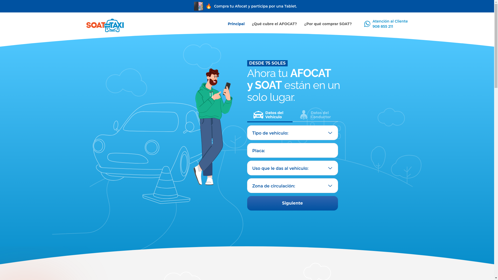 website screenshot of https://soat-para-taxi-front.pages.dev/