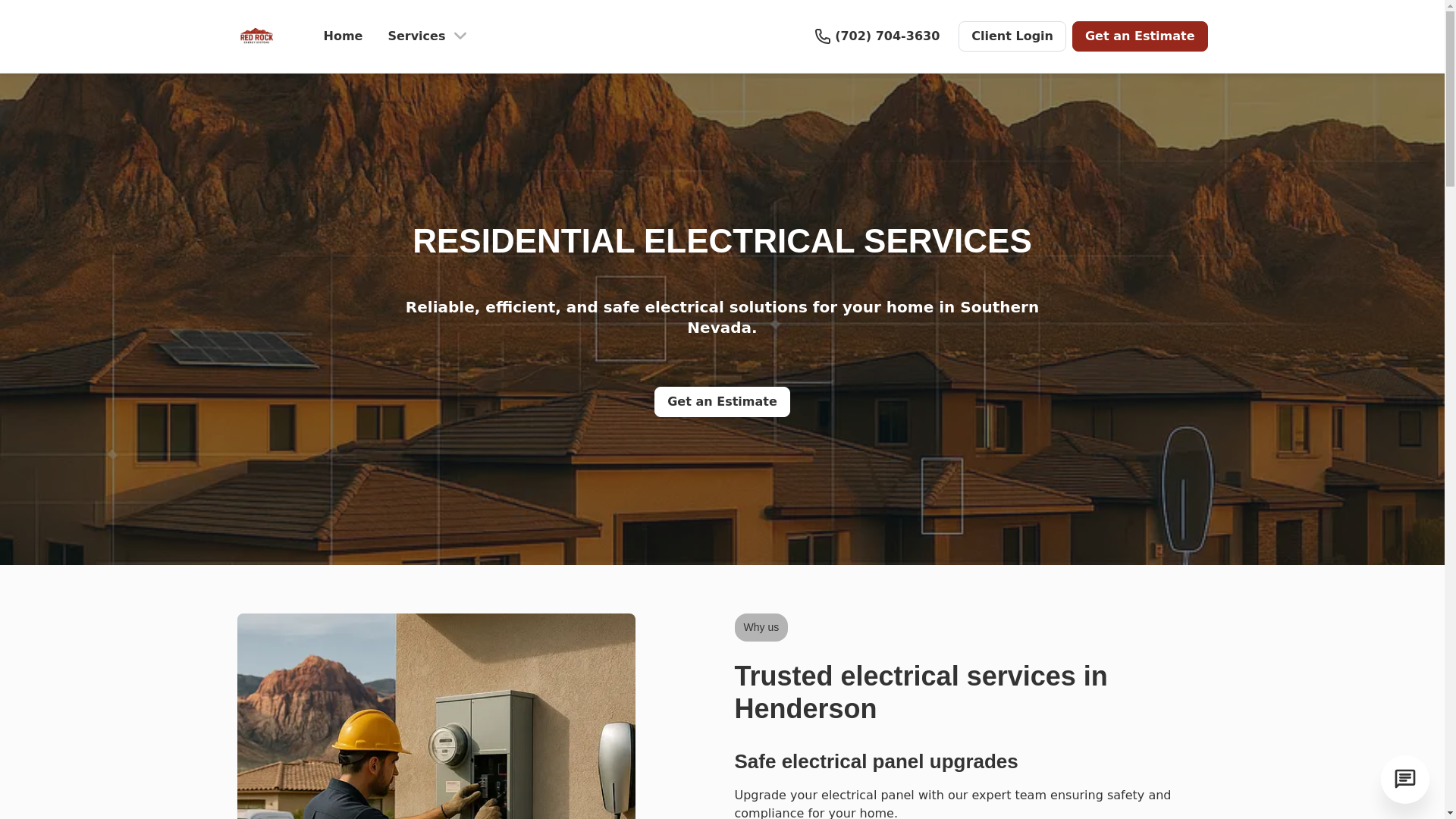 website screenshot of https://redrockenergysystems.com/