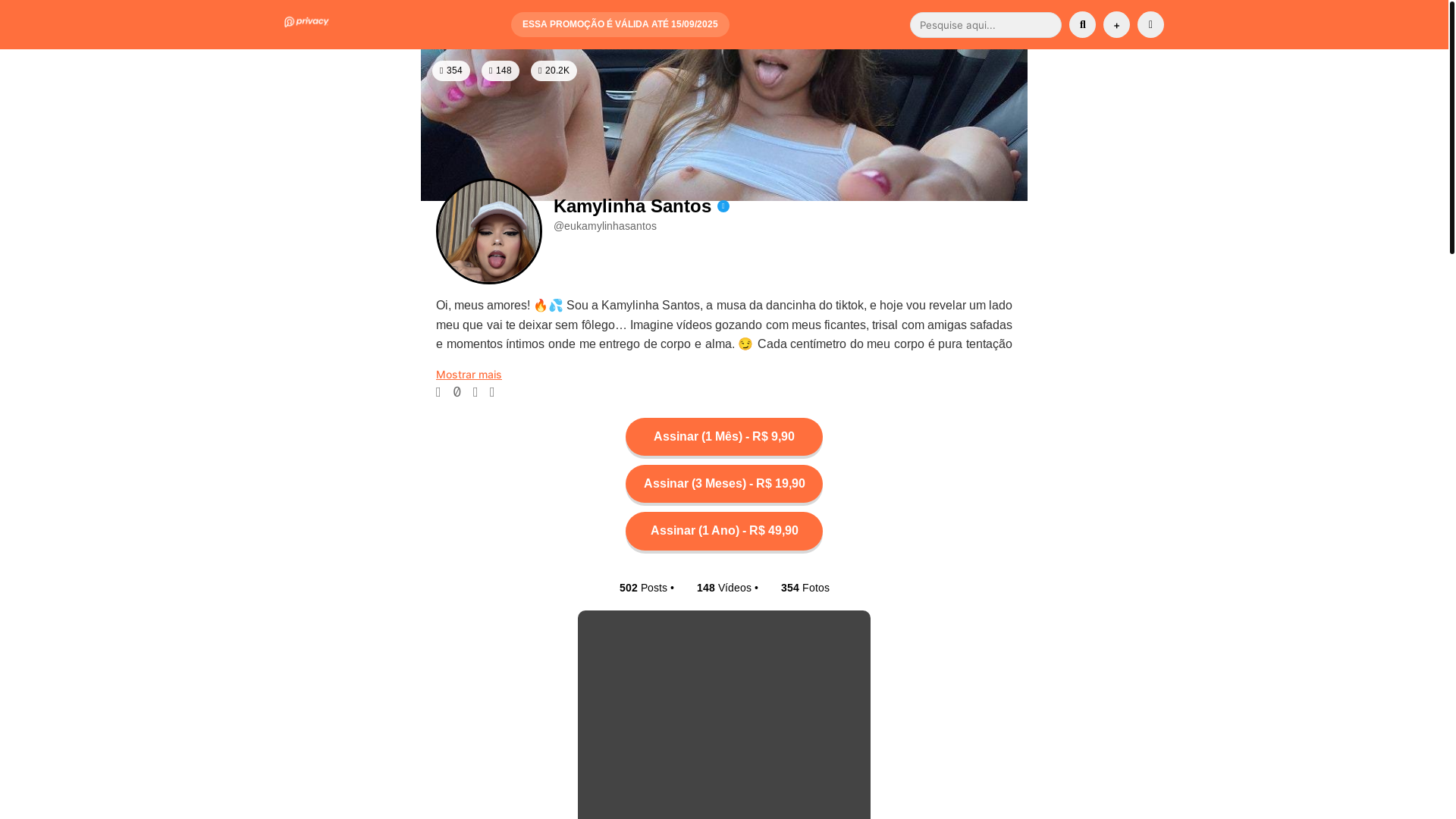 website screenshot of https://privakamilinha.shop/