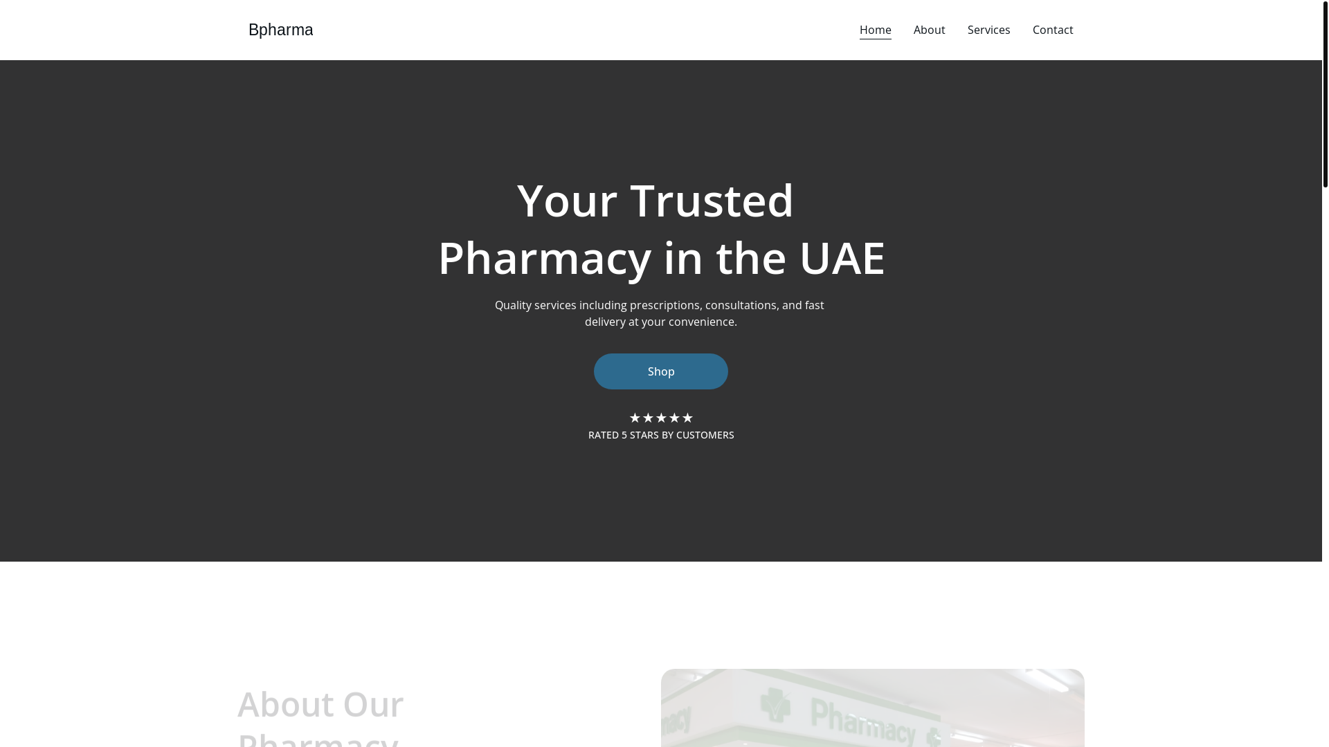 website screenshot of https://bpharma-fze.com/