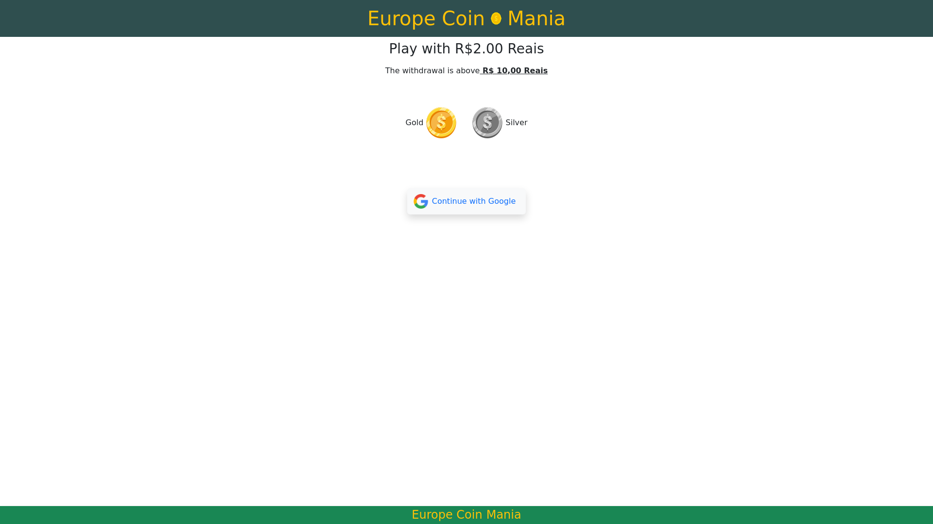 website screenshot of https://europecoinmania.pages.dev/