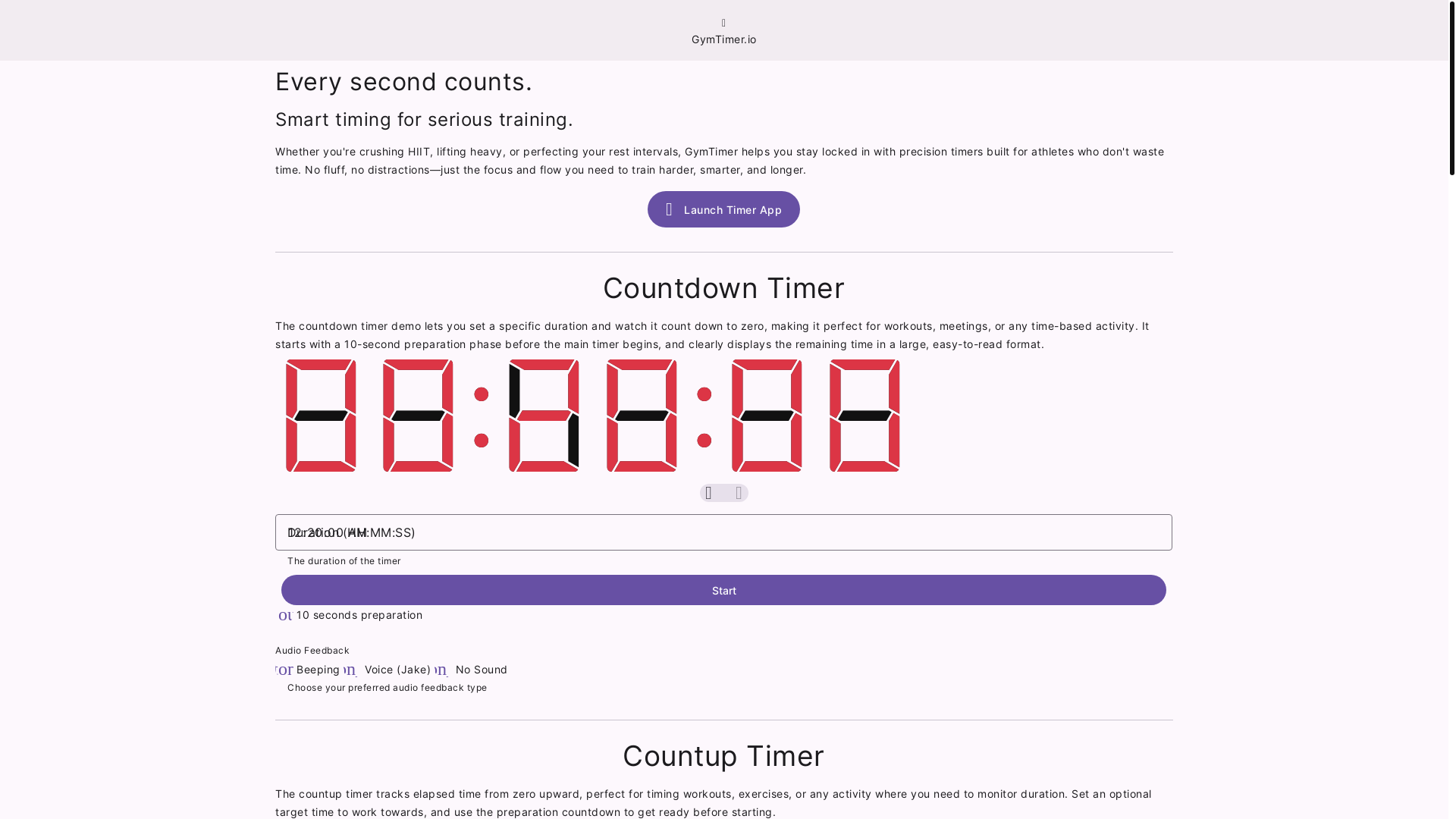 website screenshot of https://gymtimer-io.pages.dev/