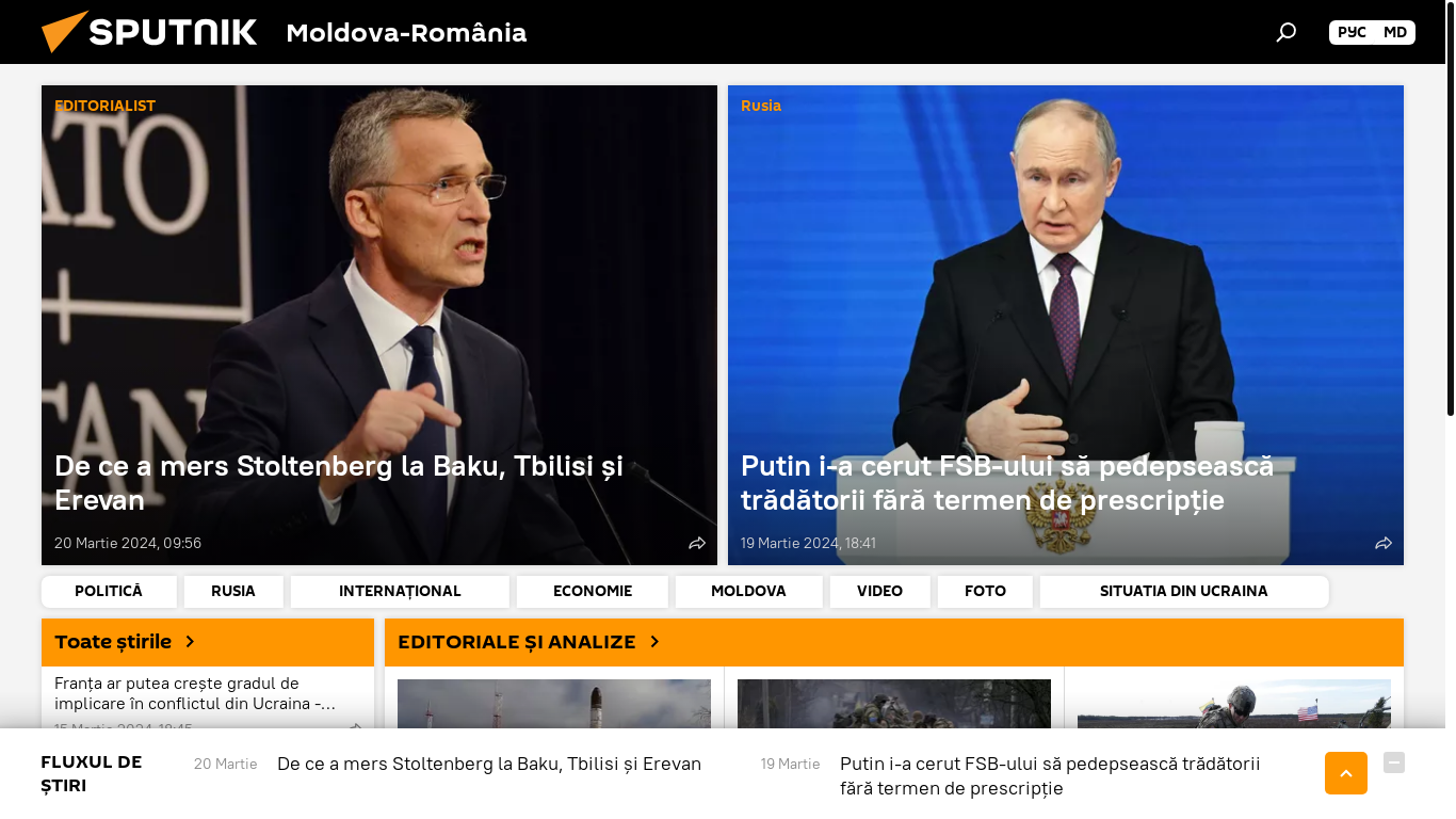 website screenshot of https://ro.sputniknews.com