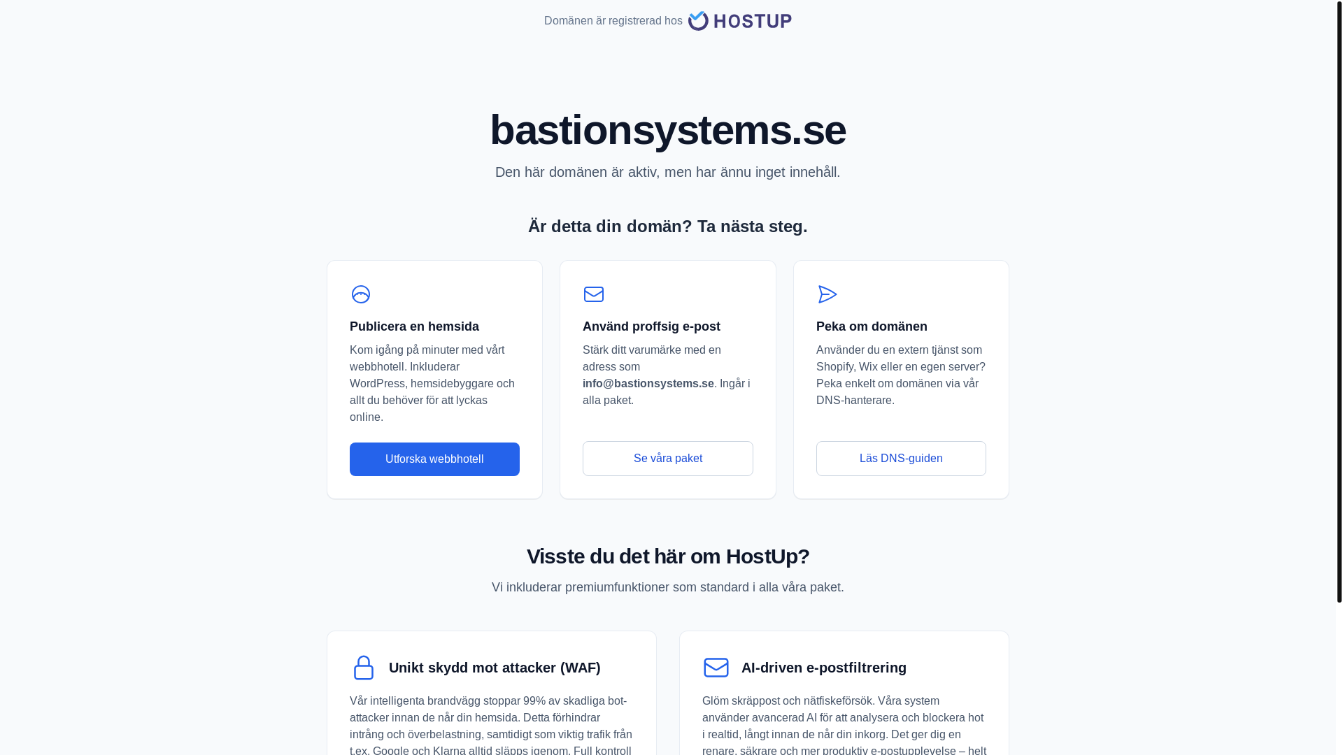website screenshot of https://bastionsystems.se/