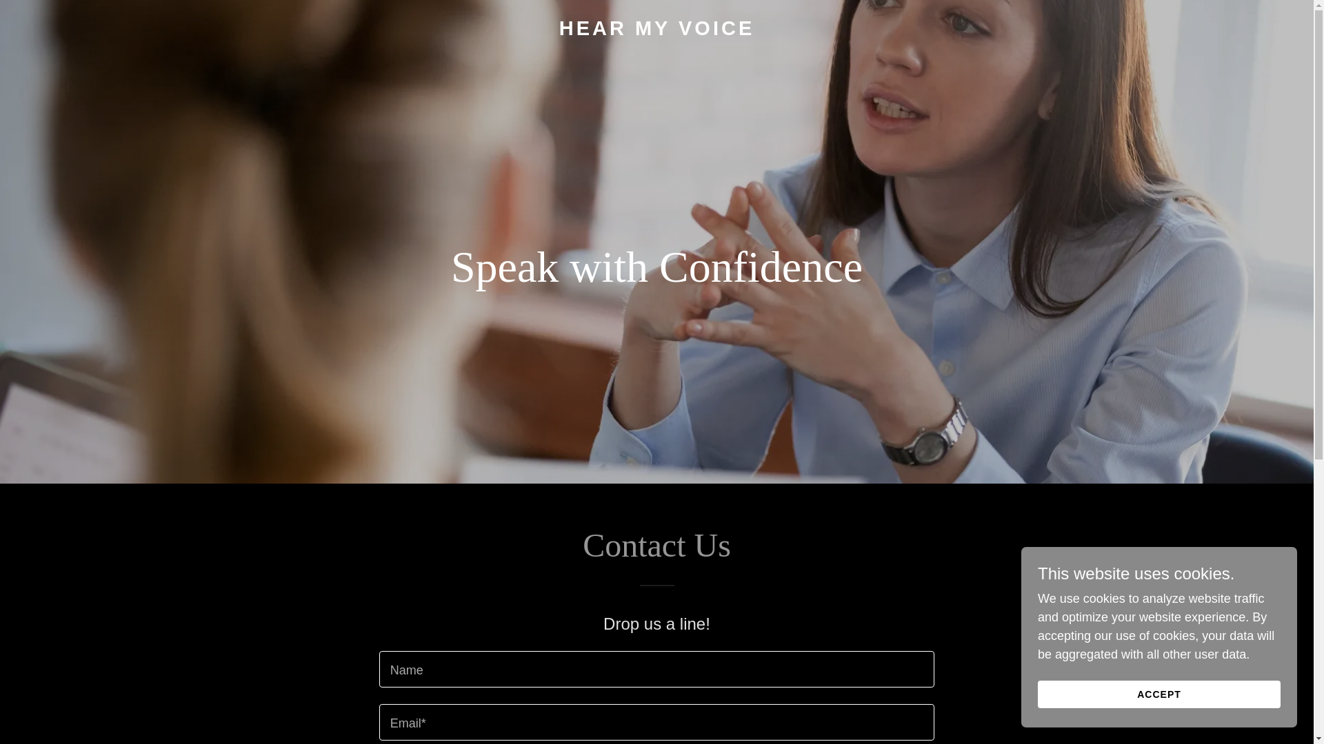 website screenshot of https://myvoicehearit.com/