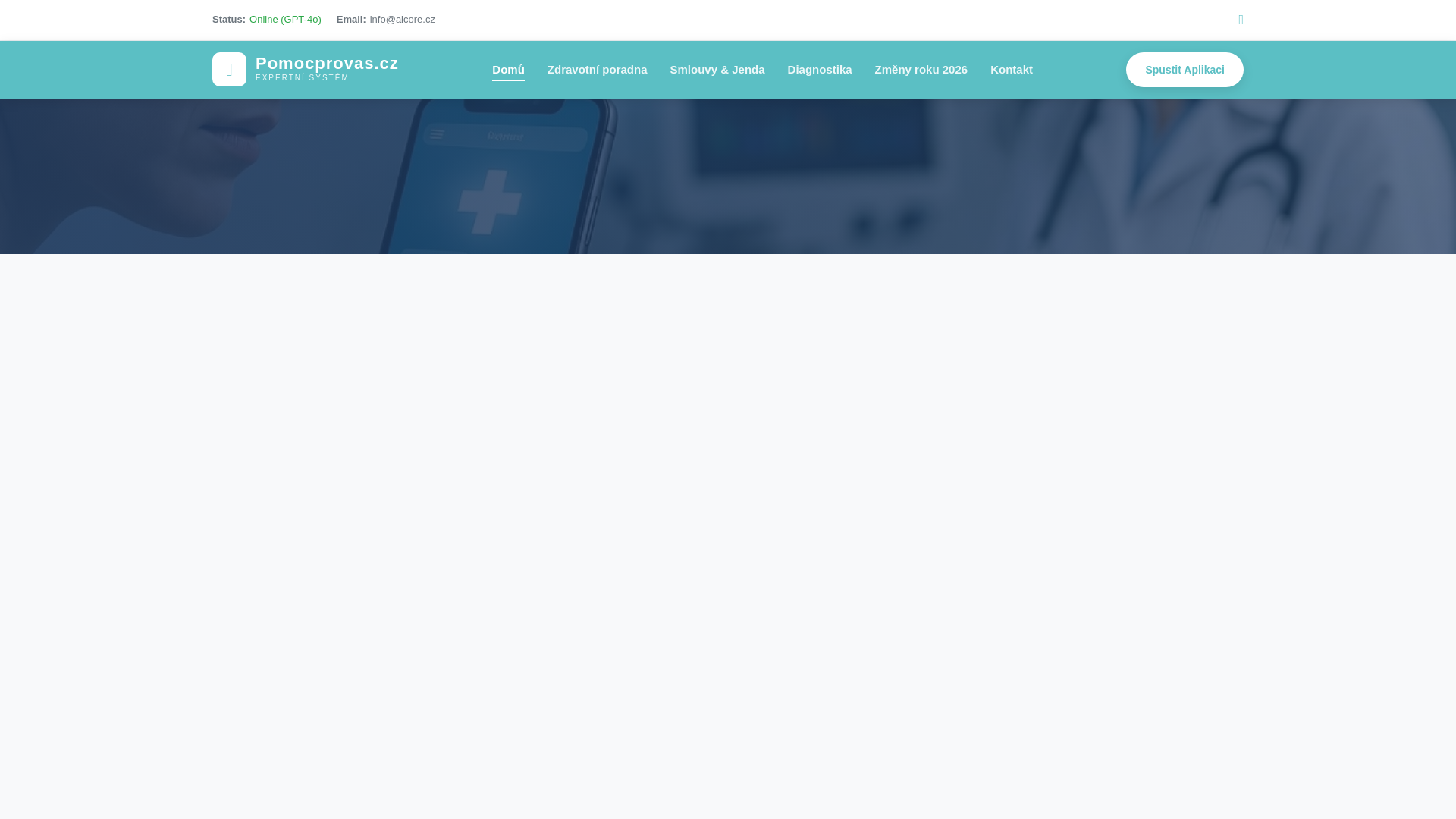 website screenshot of https://pomocprovas.cz/