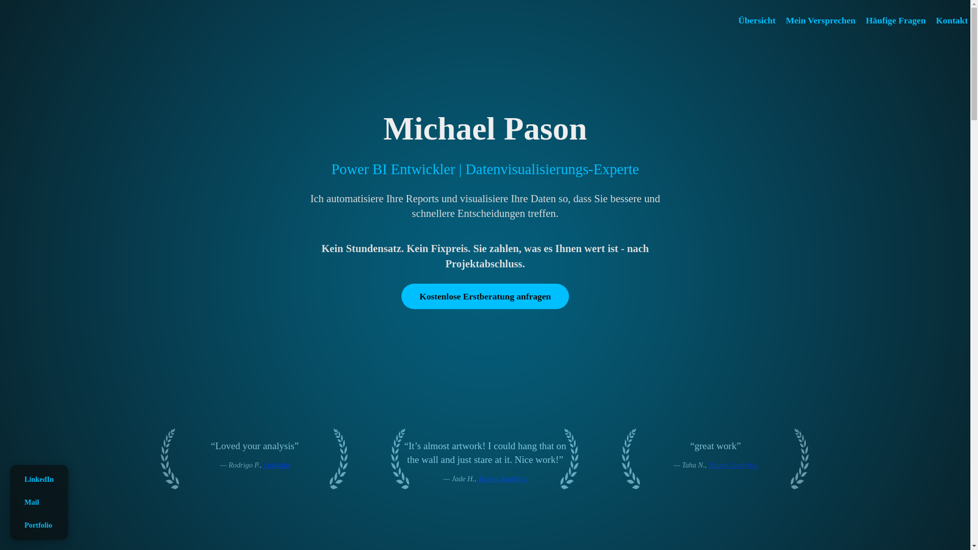 website screenshot of https://powerbi-pason.ch/