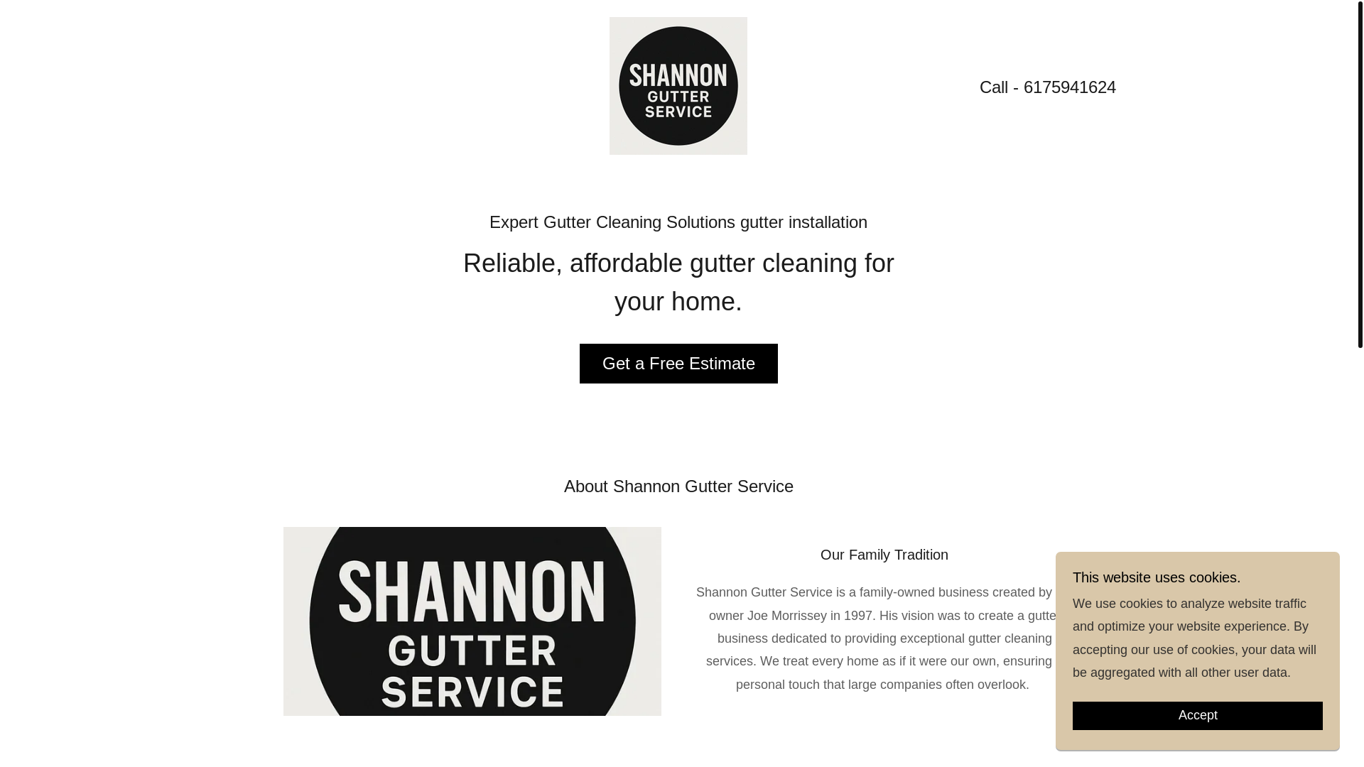 website screenshot of https://shannongutterservice.com/