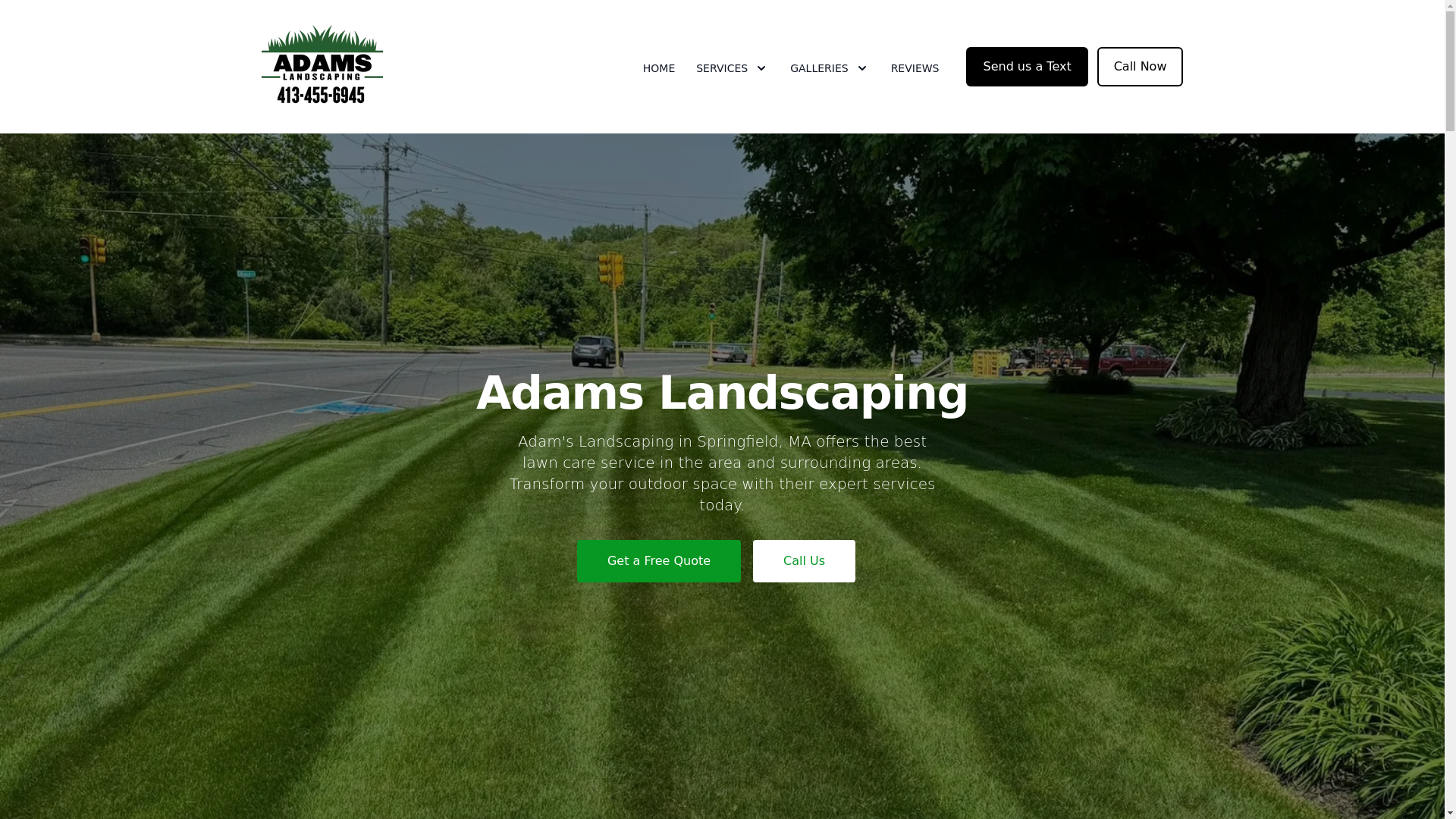 website screenshot of https://adamslandscaping413.com/