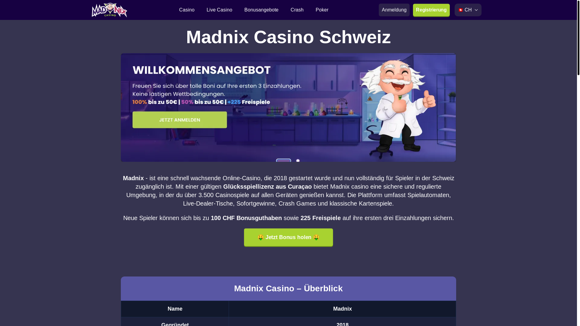 website screenshot of https://madnixcasino-ch-7606.pages.dev/