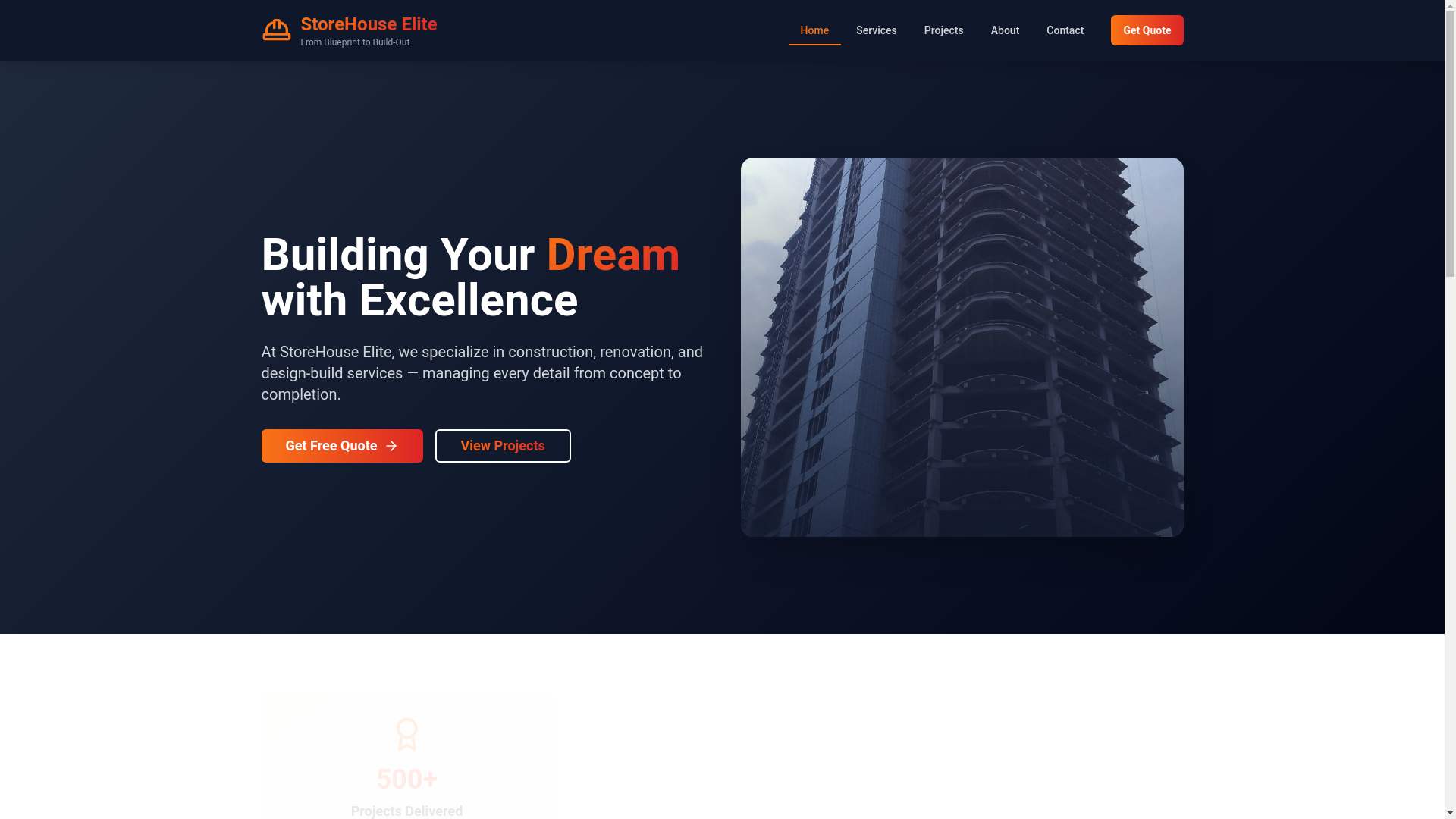 website screenshot of https://storehouseelite.com/