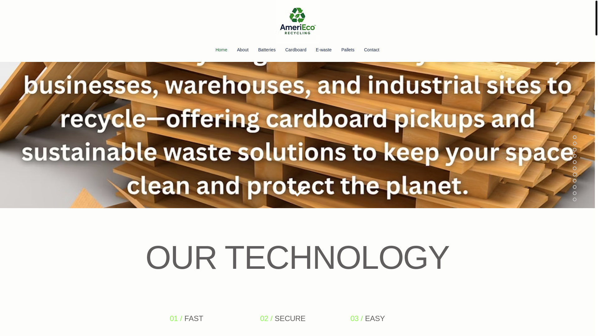 website screenshot of https://ameriecorecycling.com/