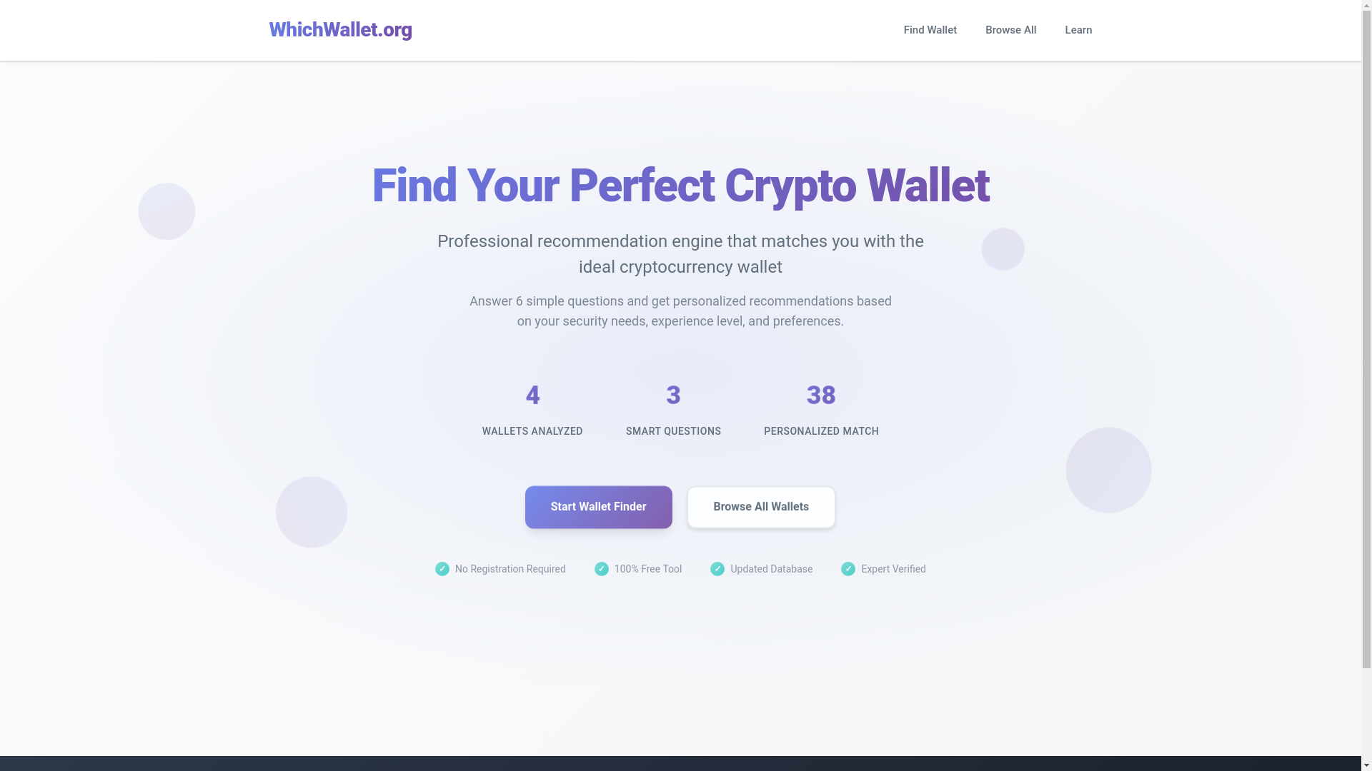 website screenshot of https://whichwallet.pages.dev/