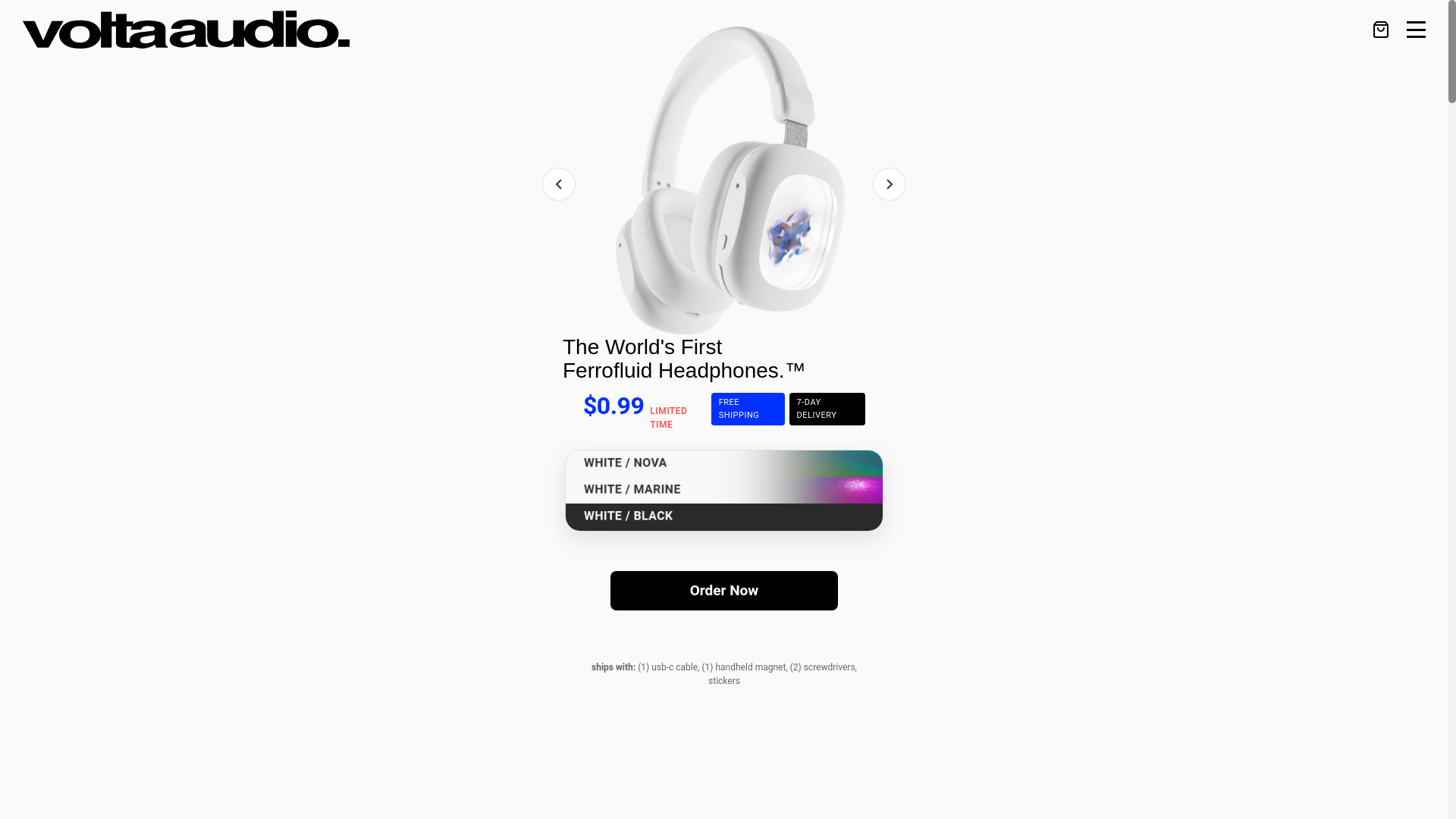 website screenshot of https://valtaheadphoneus.shop/