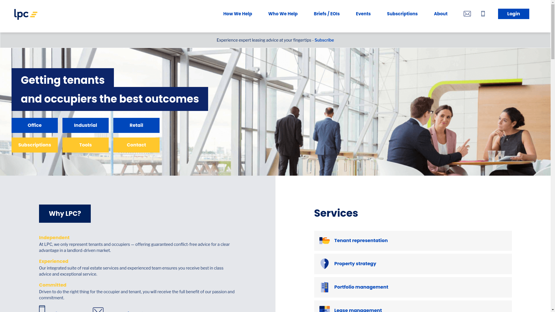 website screenshot of https://lpc.com.au/