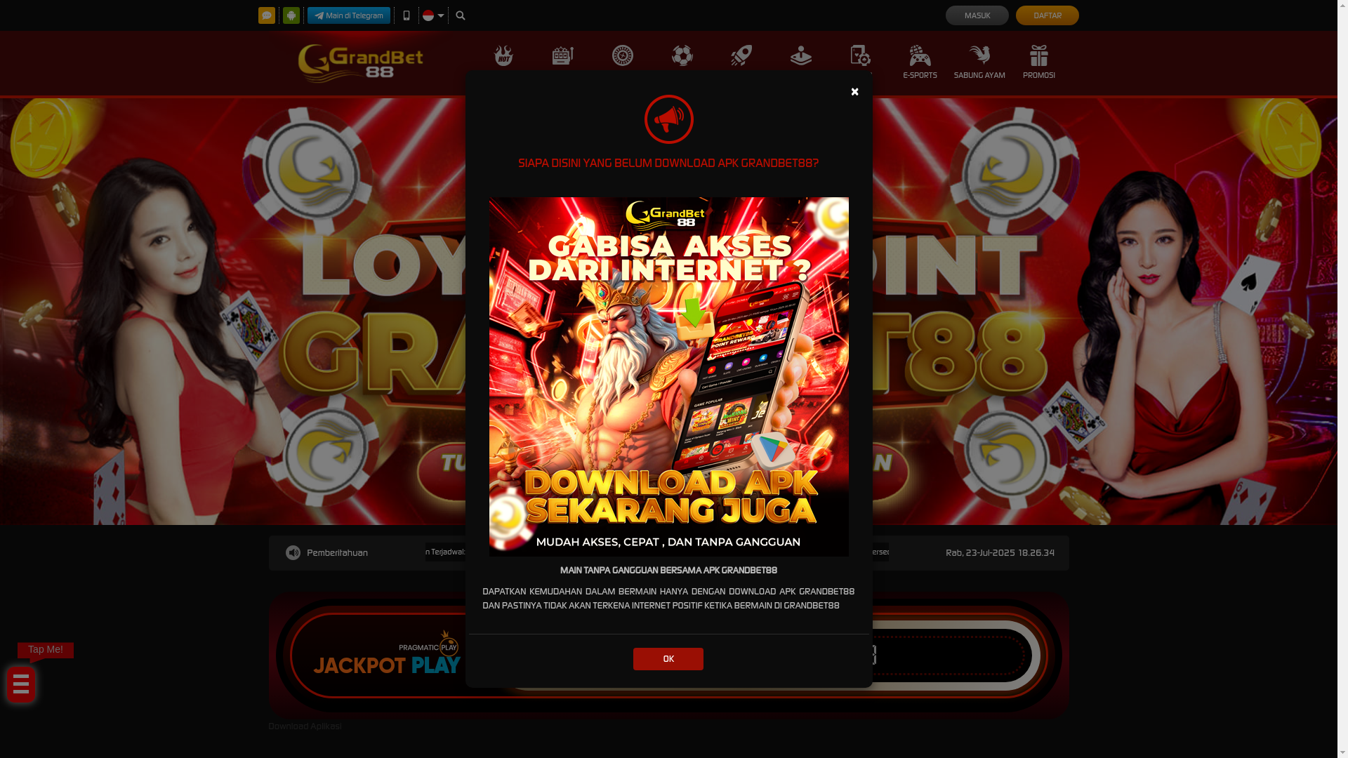website screenshot of https://grandbet88hoki.com/