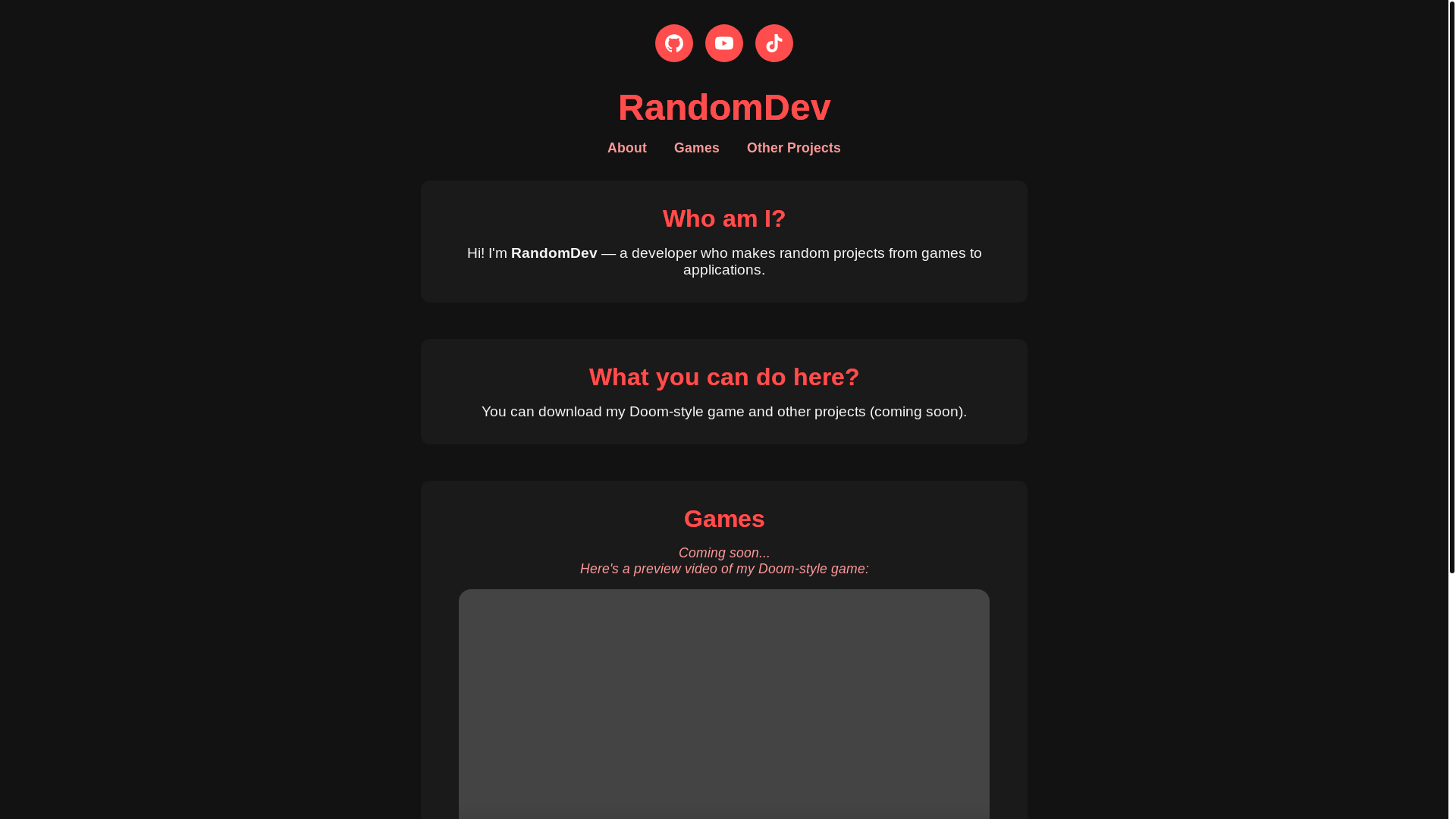 website screenshot of https://randomdeveloper.pages.dev/