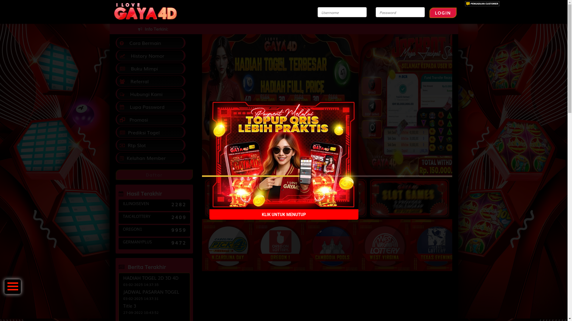 website screenshot of https://gayamenang.com/