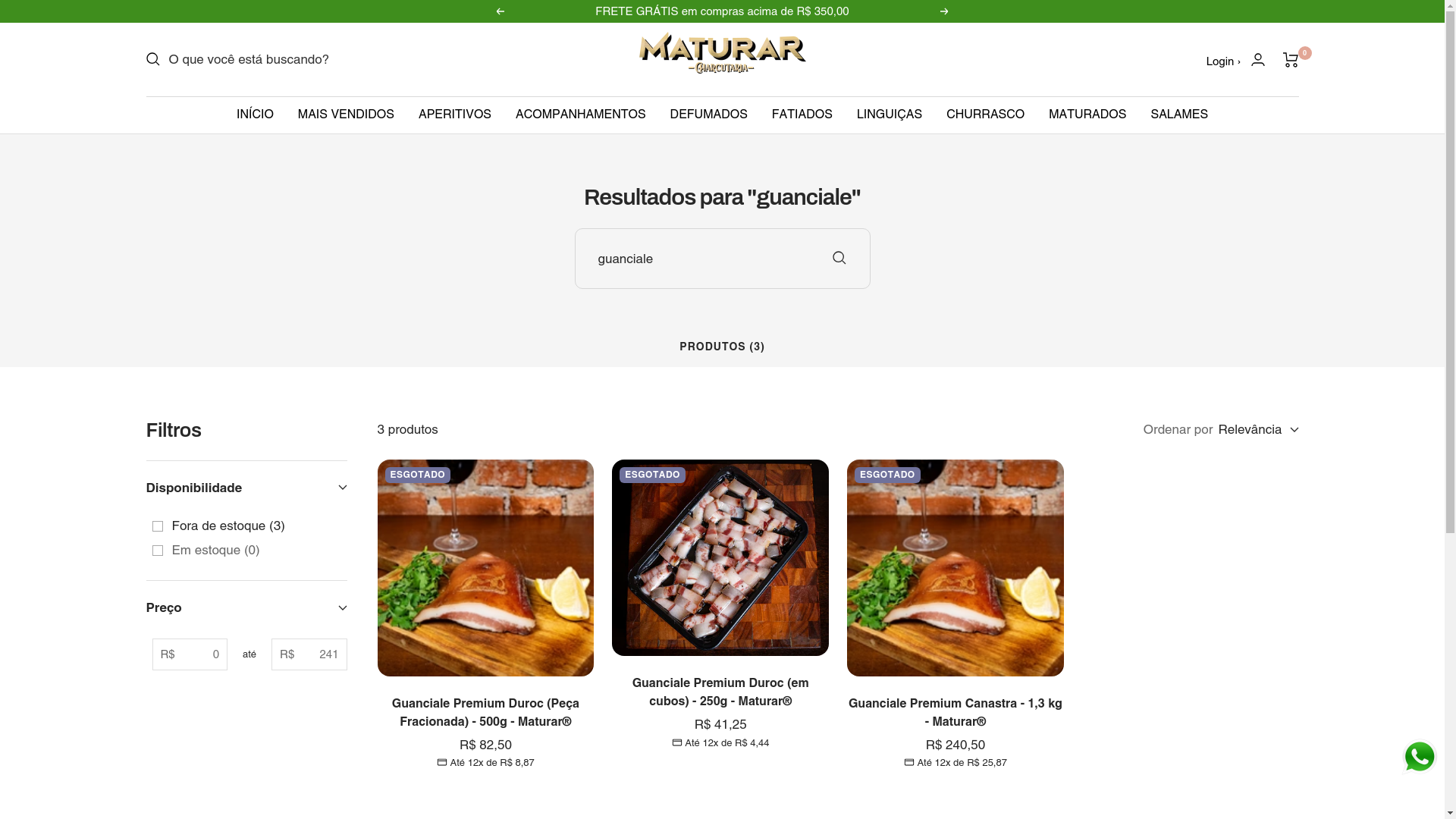 website screenshot of https://guancialesuino.com.br/