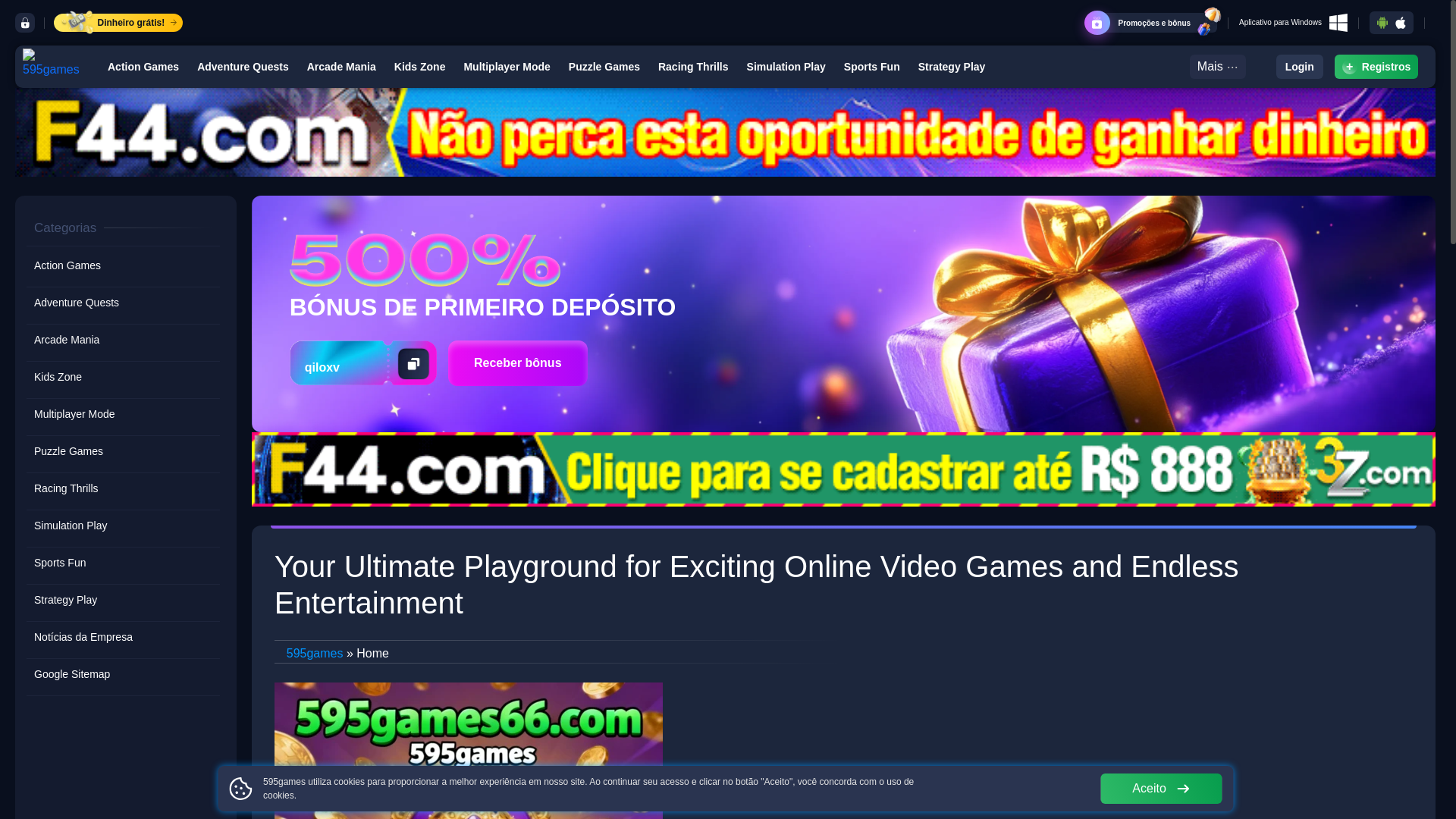 website screenshot of https://595games66.com/